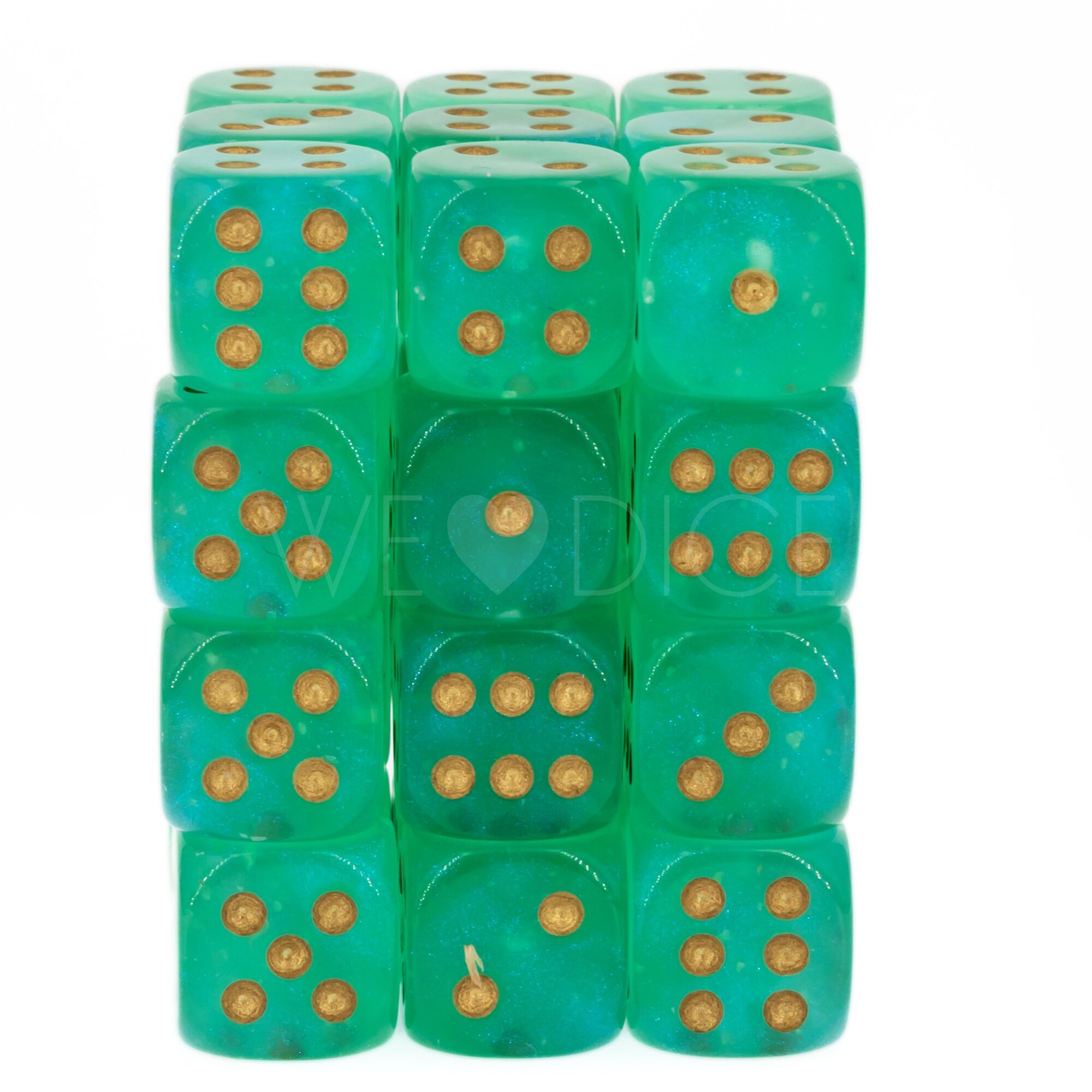 Marble  Oxi-Copper™ / weiss 12mm W6 Würfel Set (36 Würfel)