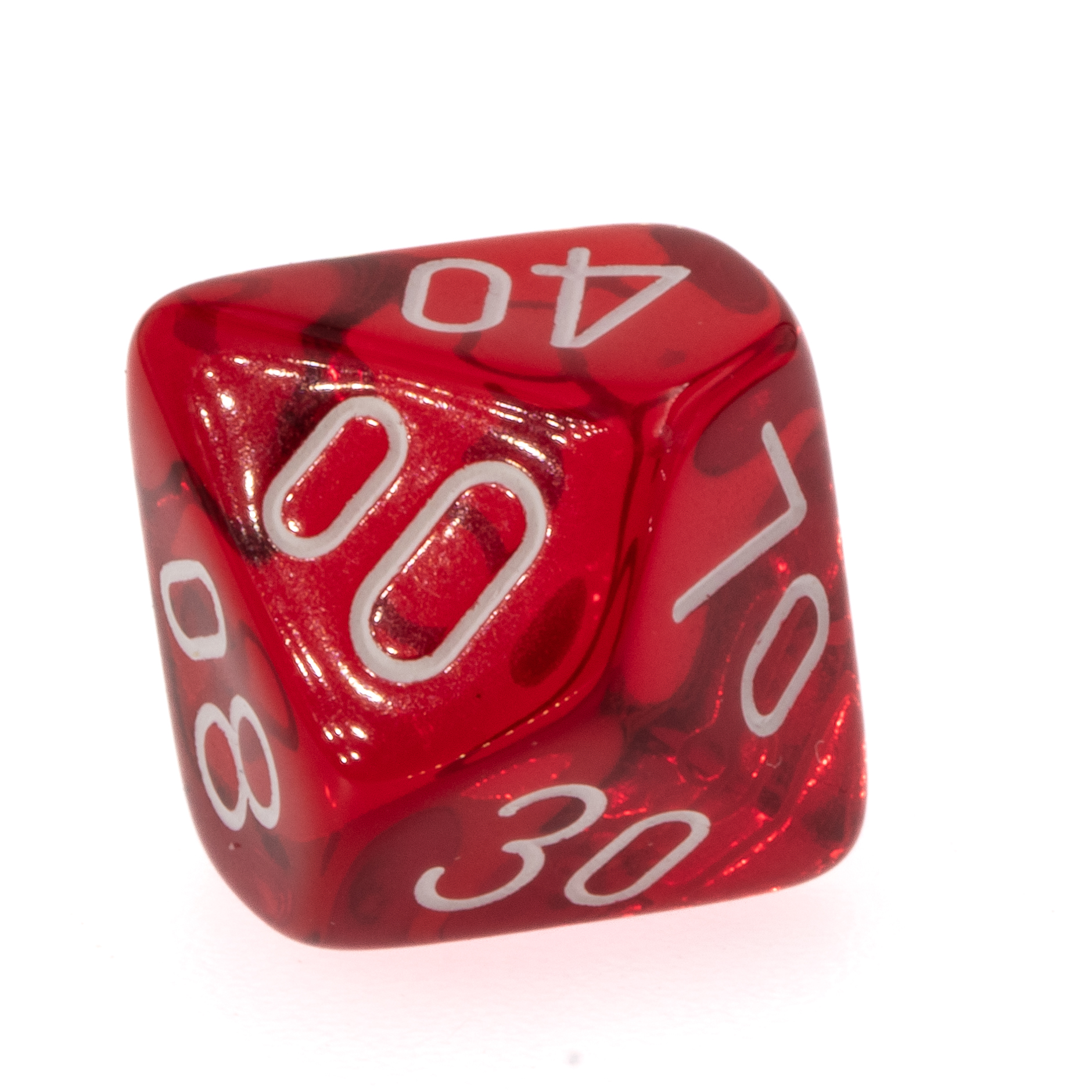 W% Würfel in rot transparent / weiß Transparent