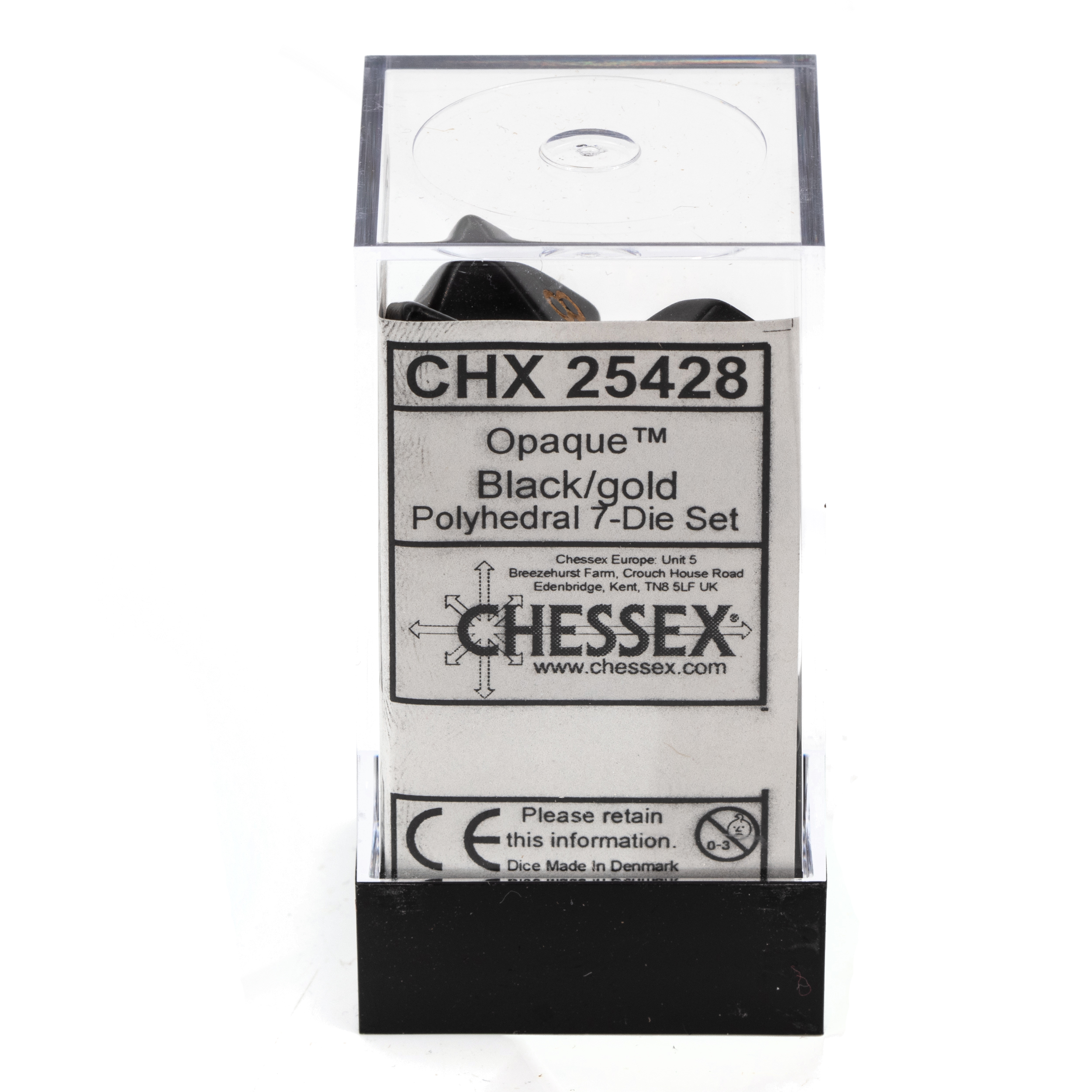Satt Polyhedral schwarz / gold 7-Würfel Set