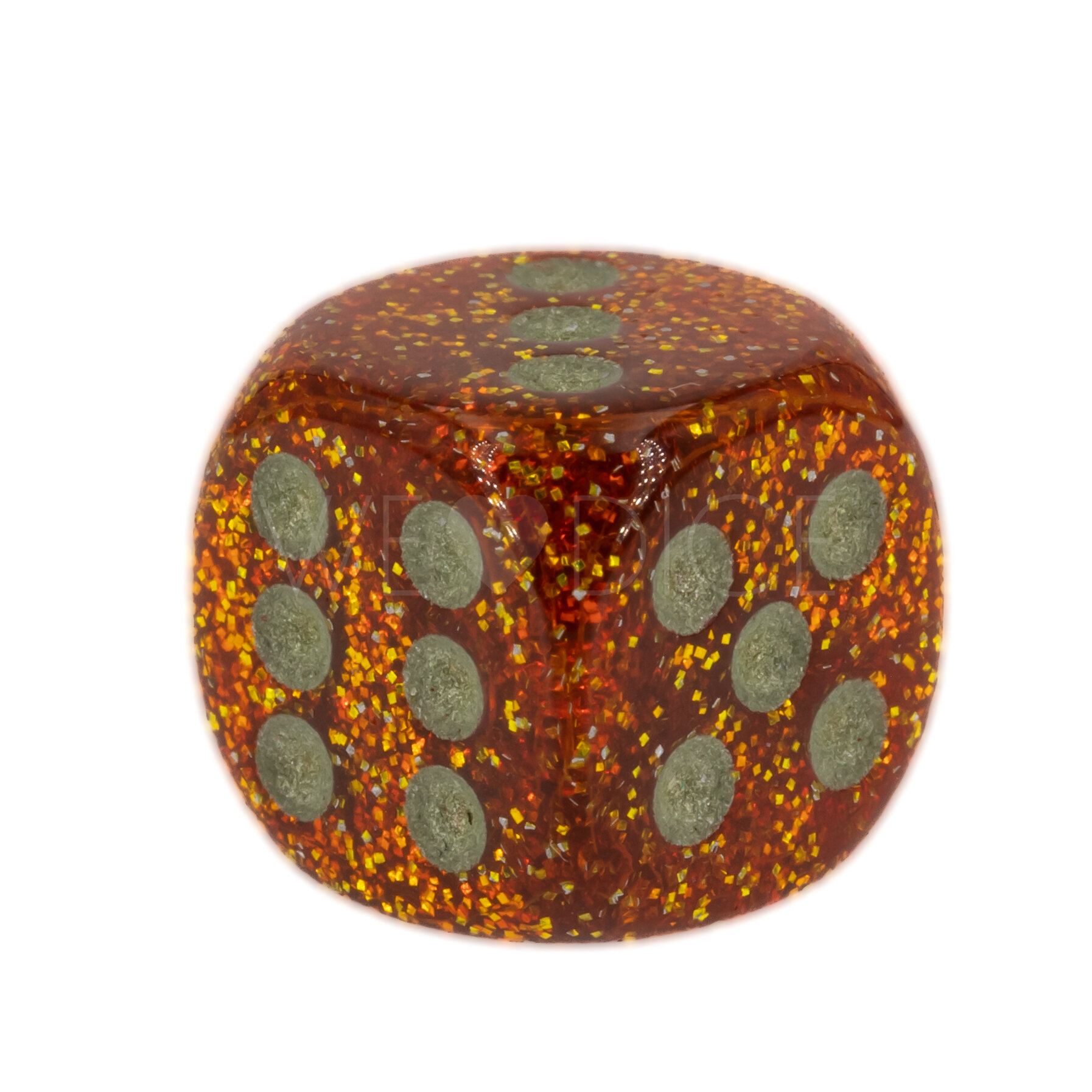 Glitter Gold / silber 12mm W6 Würfel mit Punkten (1 Stück)