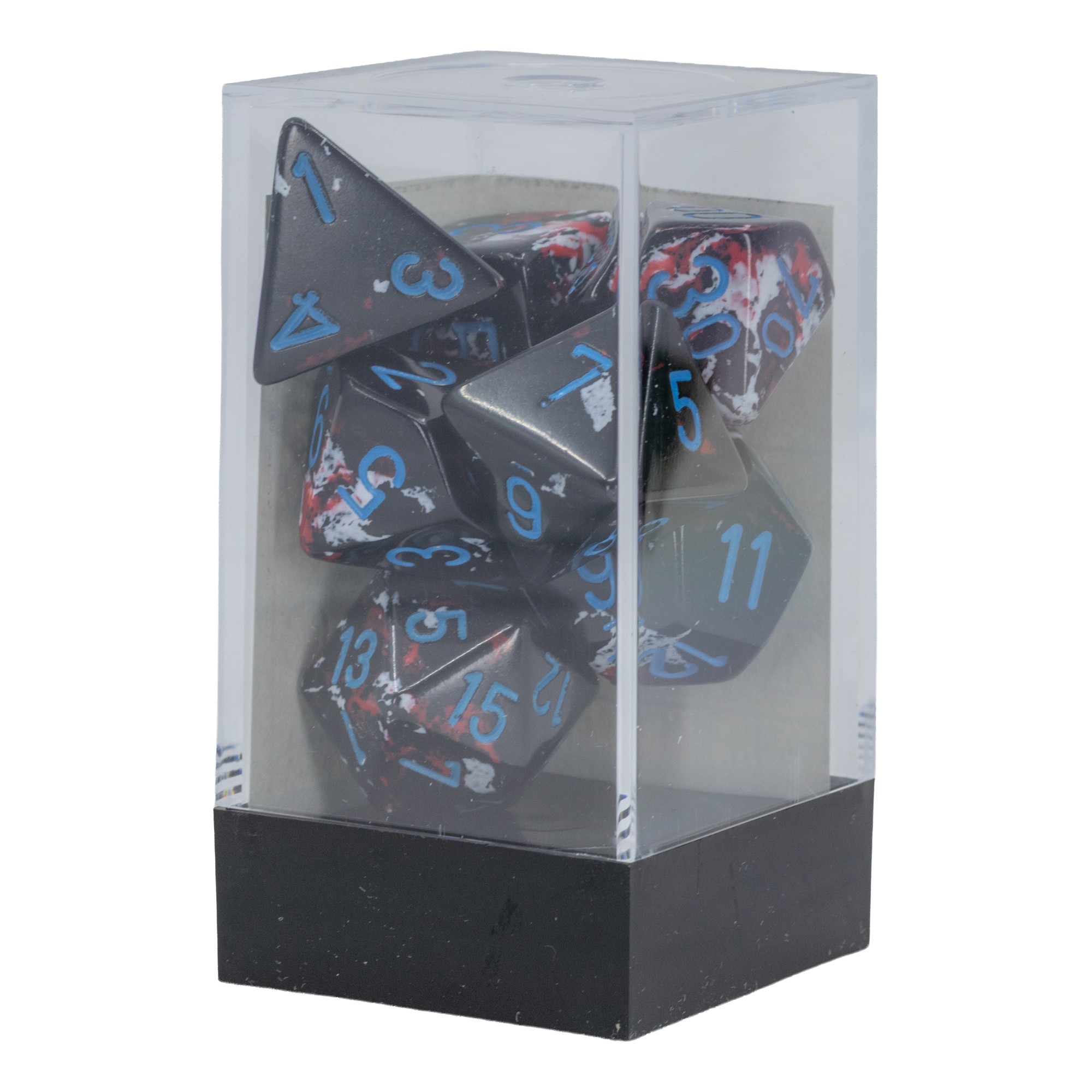 Brush™ Polyhedral Dark Side™ / blue 7-Würfel Set