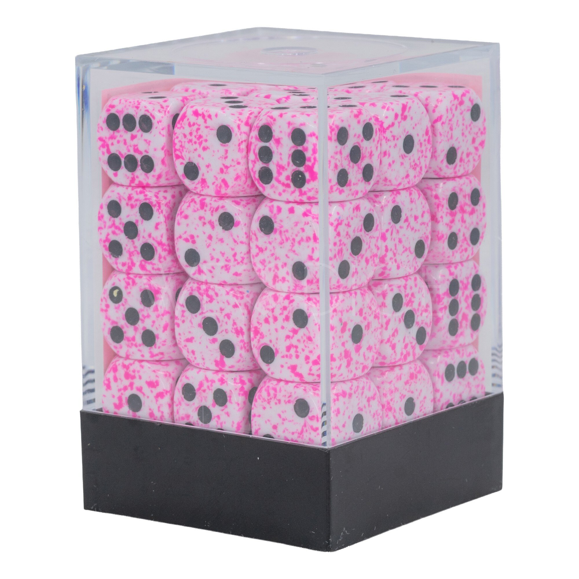 Speckled® Pink / black 12mm W6 Würfel Set (36 Würfel)
