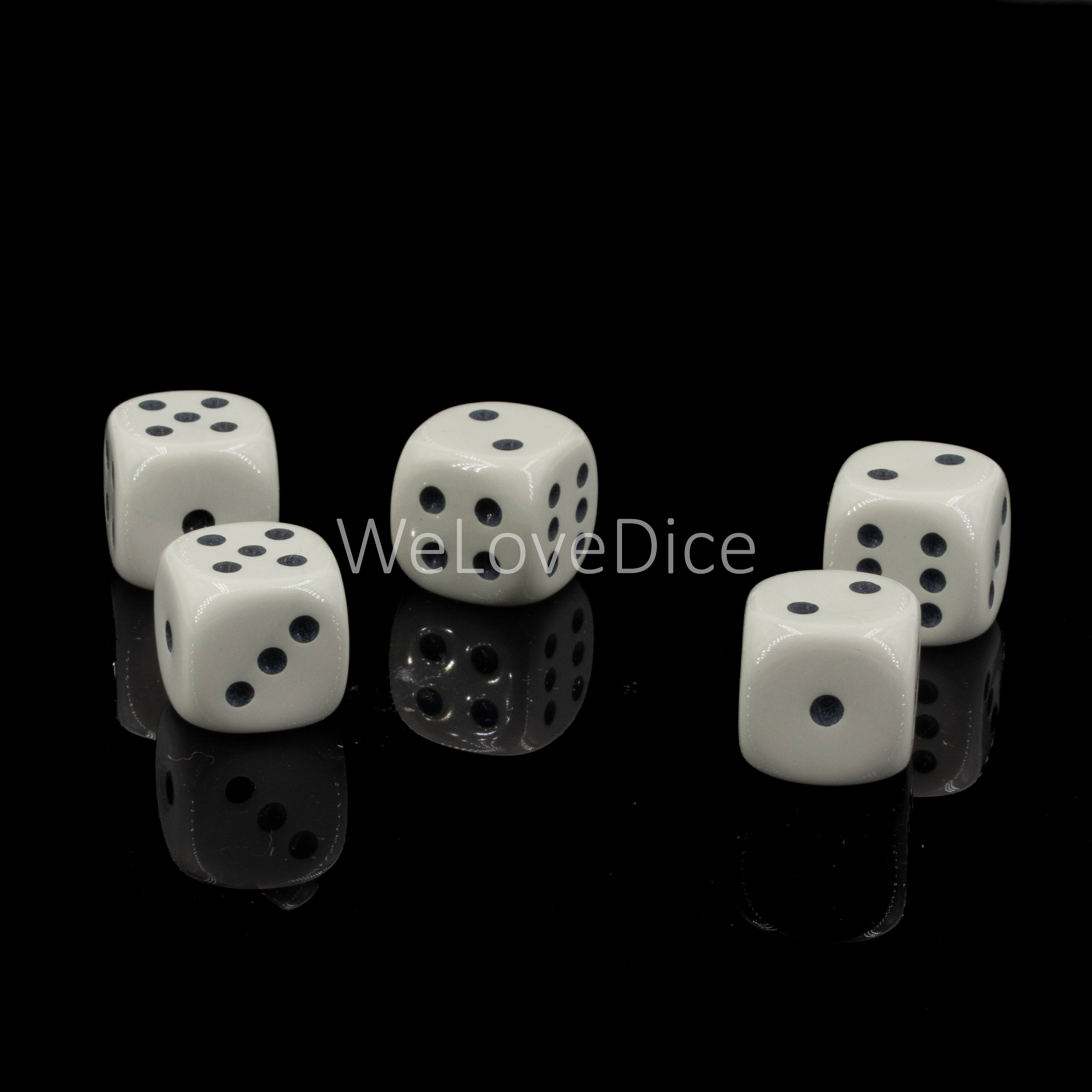 16mm W6 Würfel in grau / schwarz