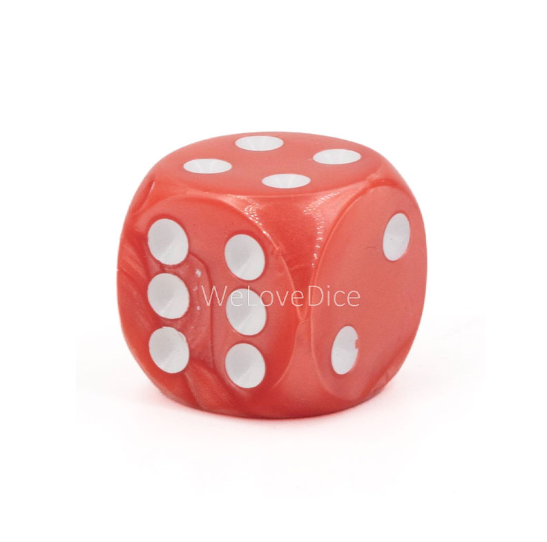 16mm W6 Würfel in lachs / weiss