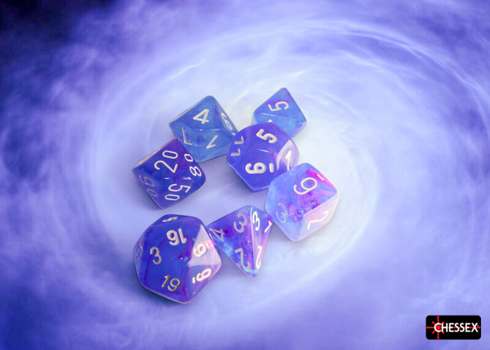 Nebula® Polyhedral Aura / white 7-DieSet