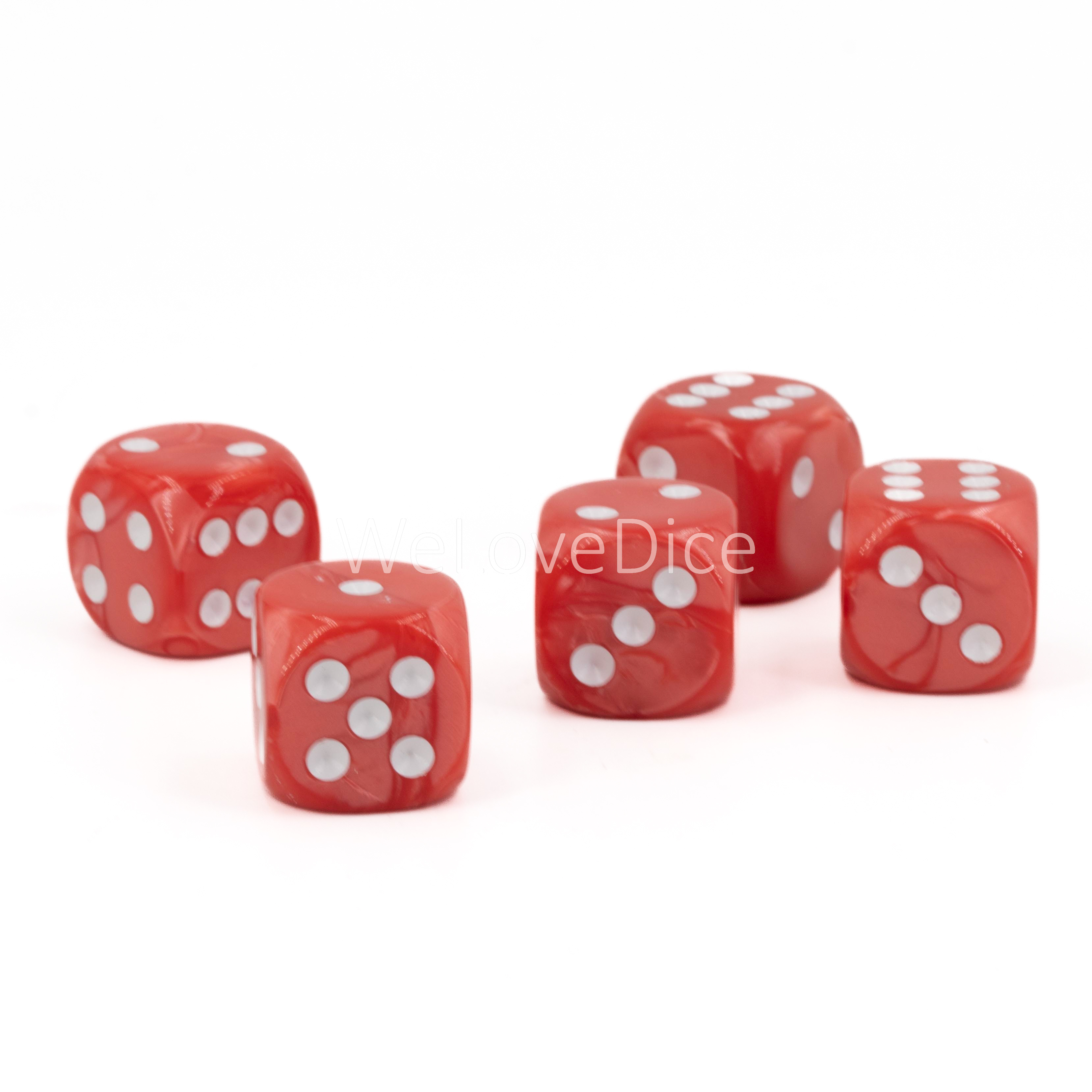 16mm W6 Würfel in lachs / weiss