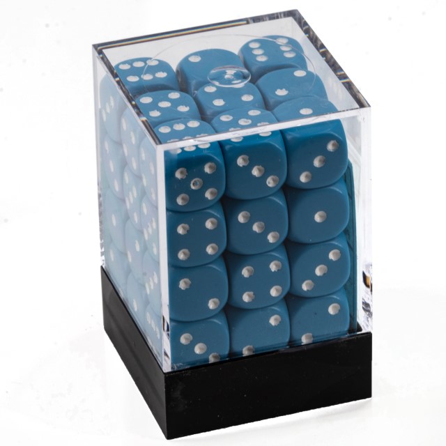 Satt hellblau / weiß 12mm W6 Würfel Set (36 Würfel)