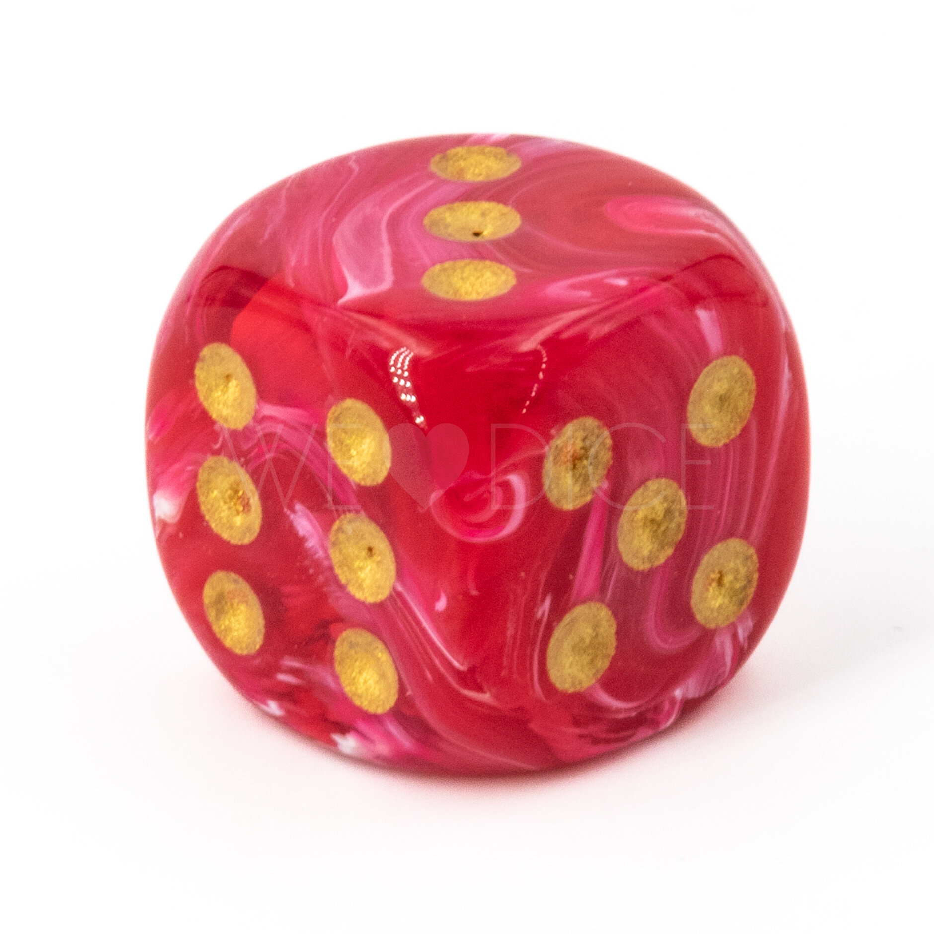 16mm W6 Würfel in Maro persisches Rot / weiss