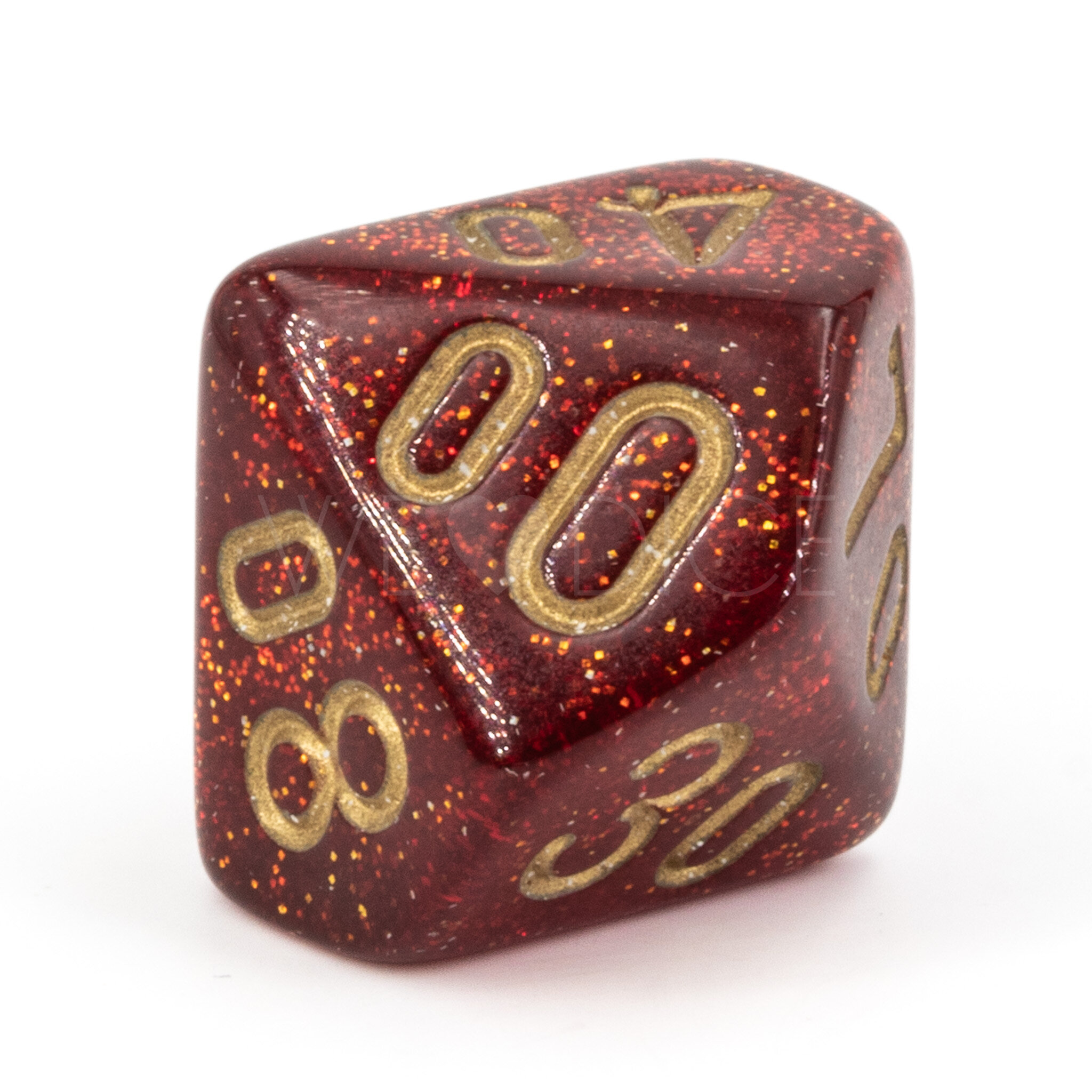 W% Glitter Ruby / Gold Mega-hedral™ 