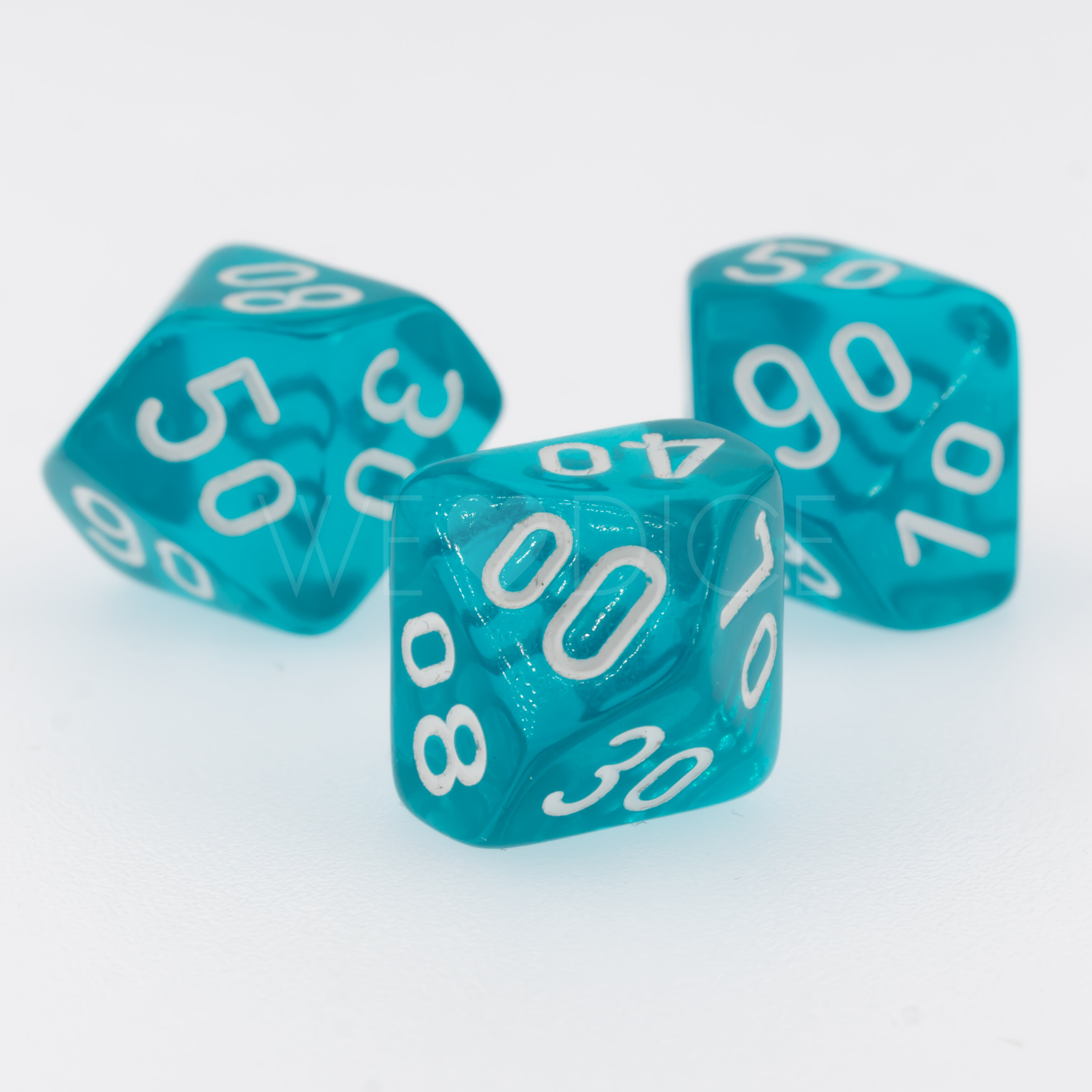 Transparent Türkis / weiß  W%