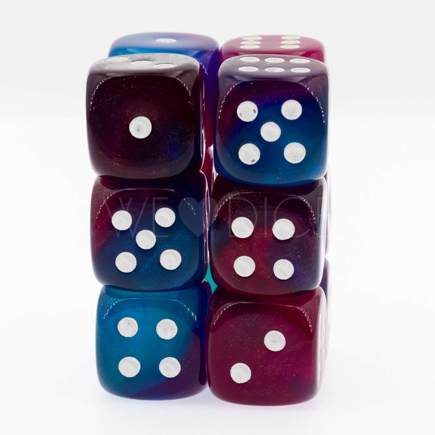 {effekt} 2Ton Magenta-cyan / weiss 18mm W6 Set (12 Stück)