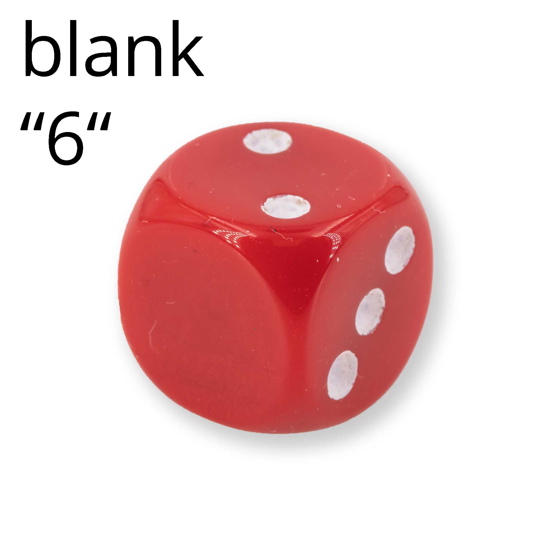 16mm Würfel in rot / weiß Satt ohne "6"