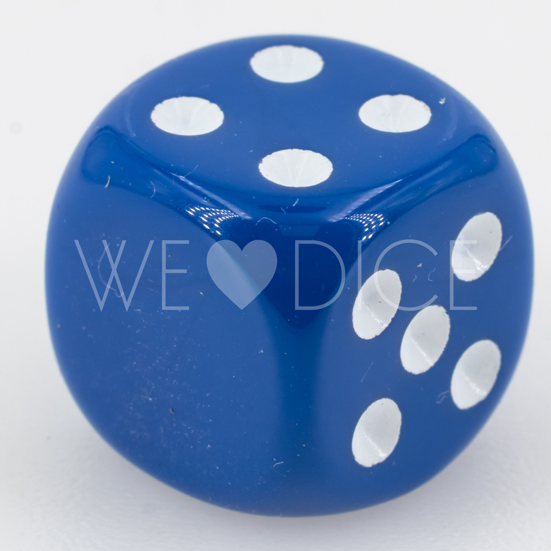 16mm Dice in dark blue / white Opaque no "6"