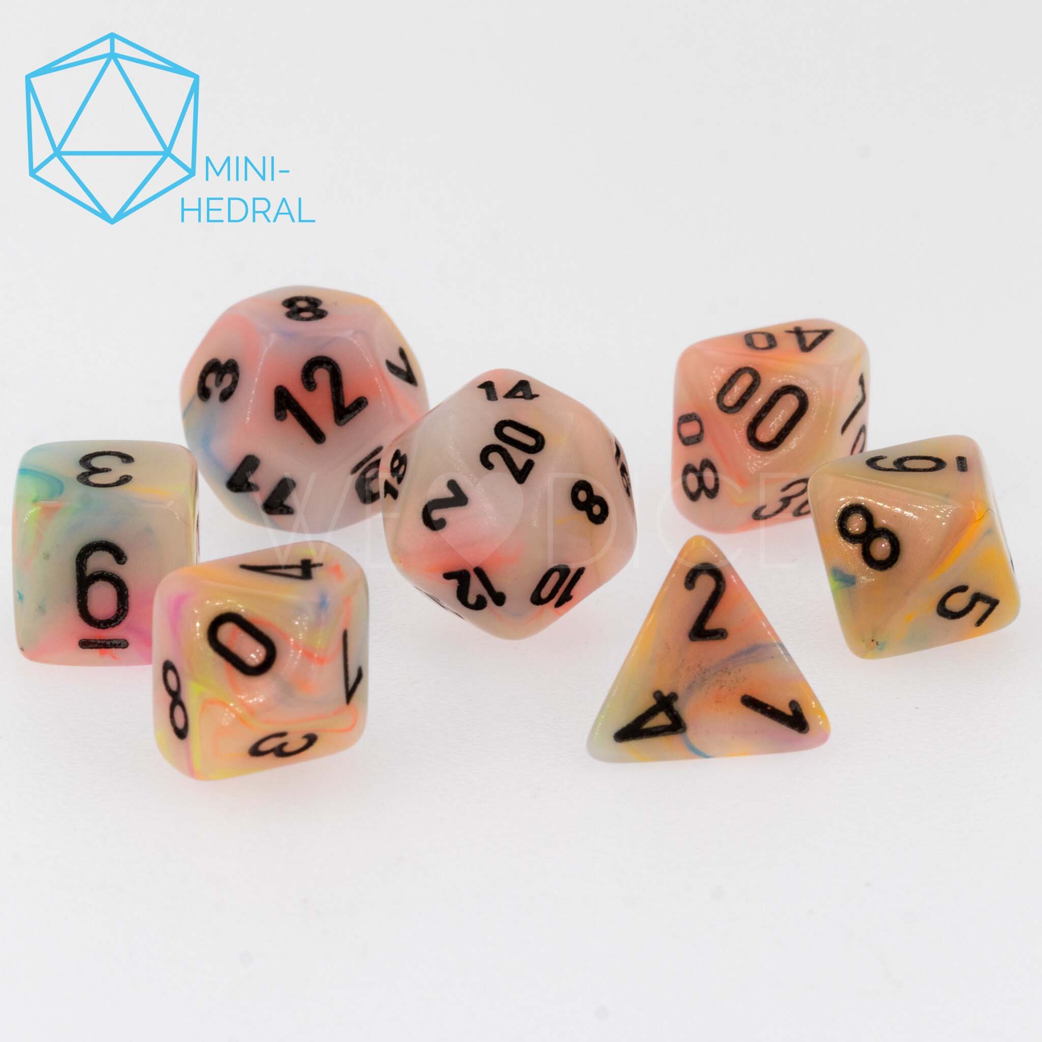 Mini-hedral Festive® Polyhedral Circus / Schwarz 7-Würfel Set