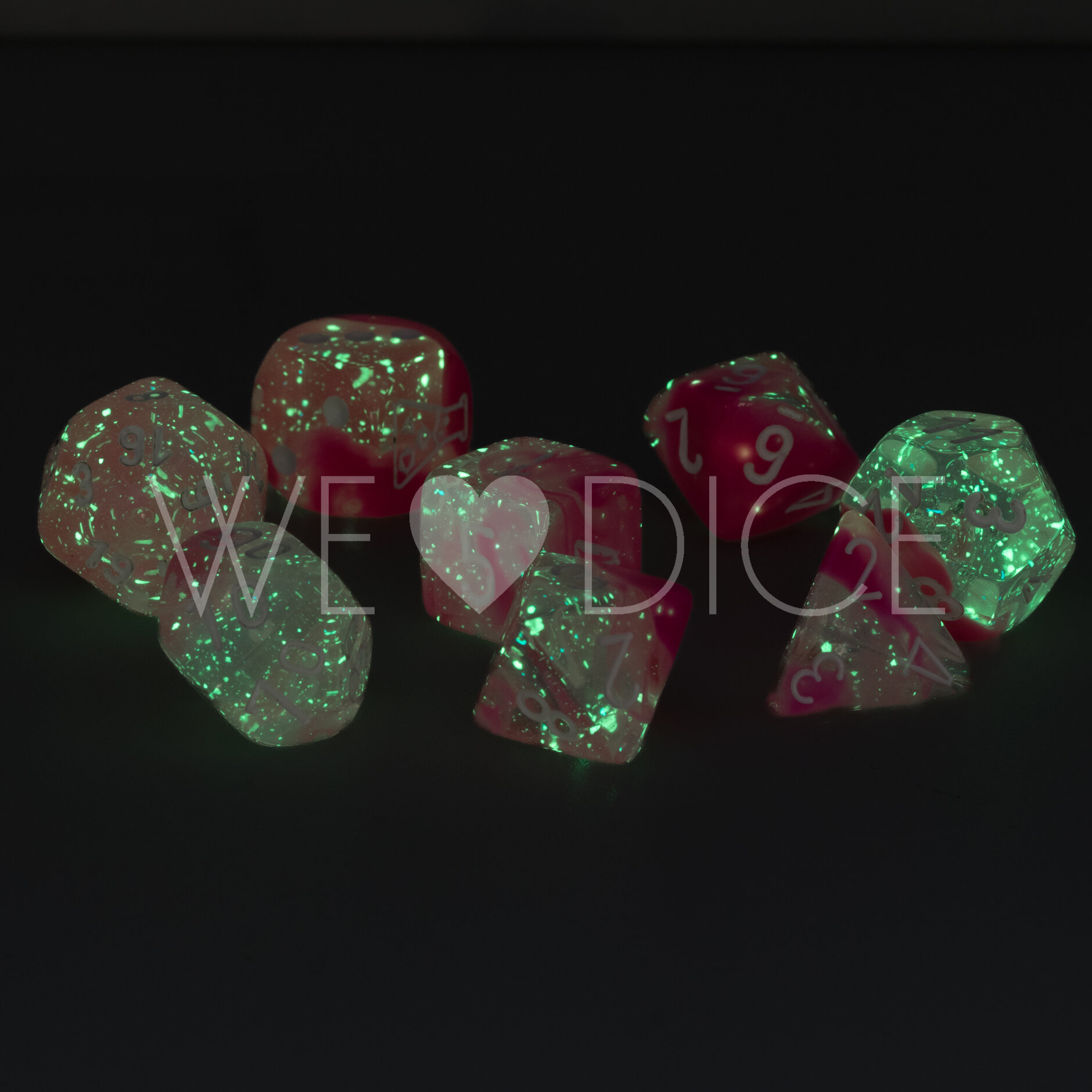LabDice Gemini®, Luminary™ Clear-Pink/white  Set 8 Stück