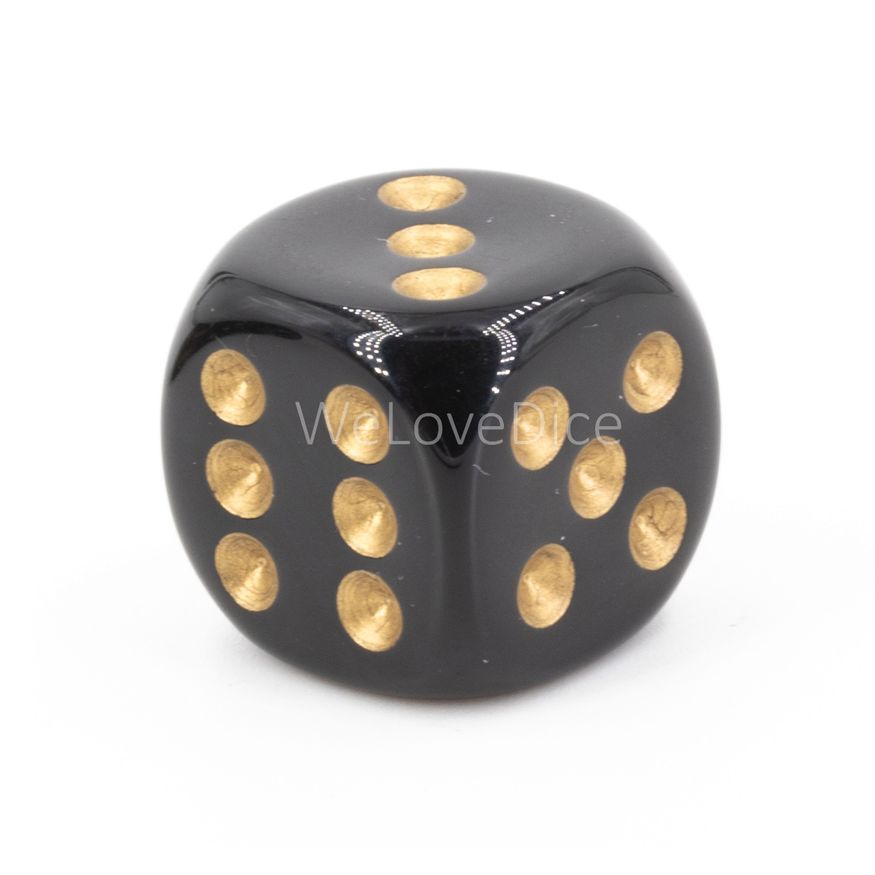 8mm  D6 Dice in black / gold Opaque