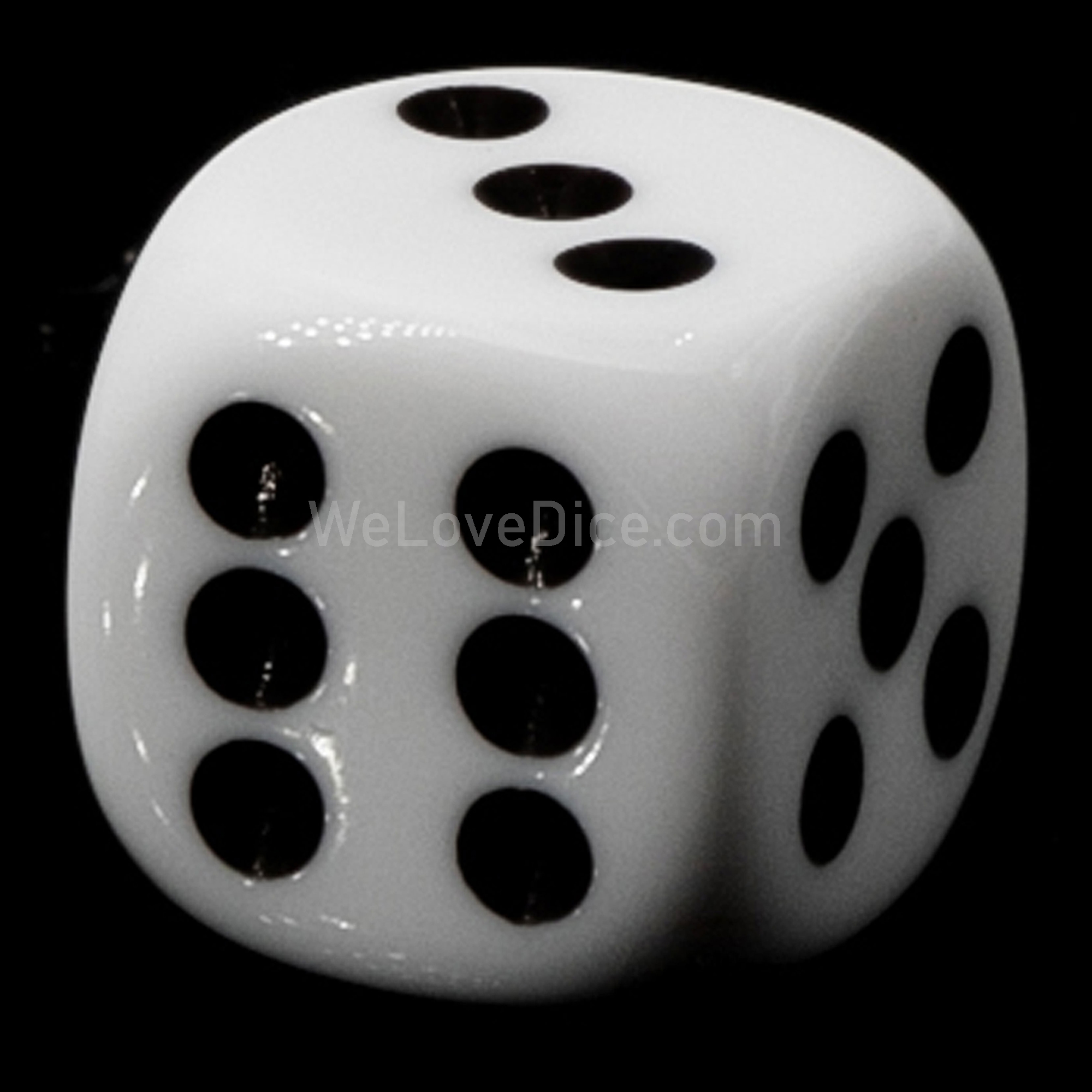 25mm W6 Würfel in weiss / schwarz