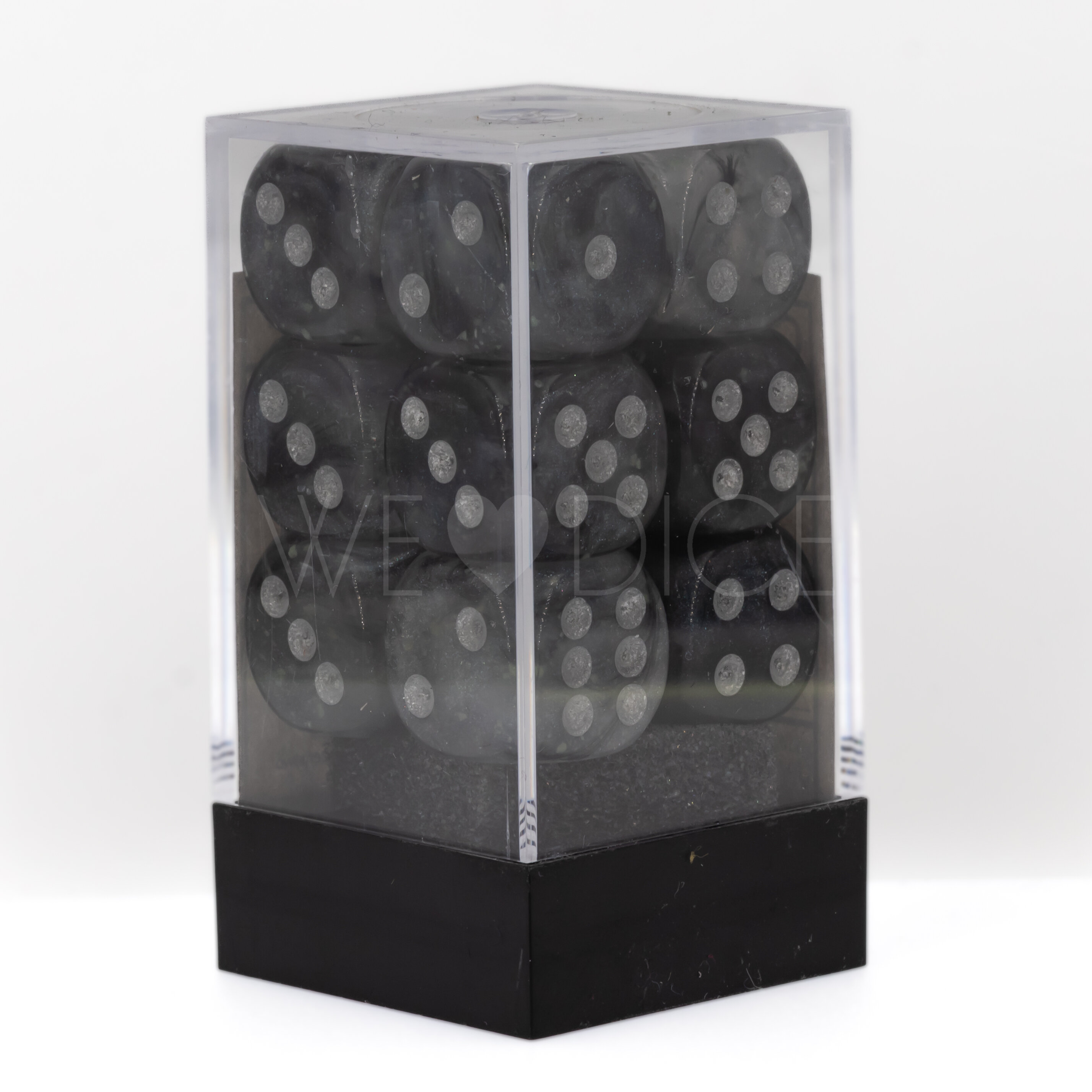 Borealis® Light smoke / silber 16mm W6 Würfel Set (12 Würfel)