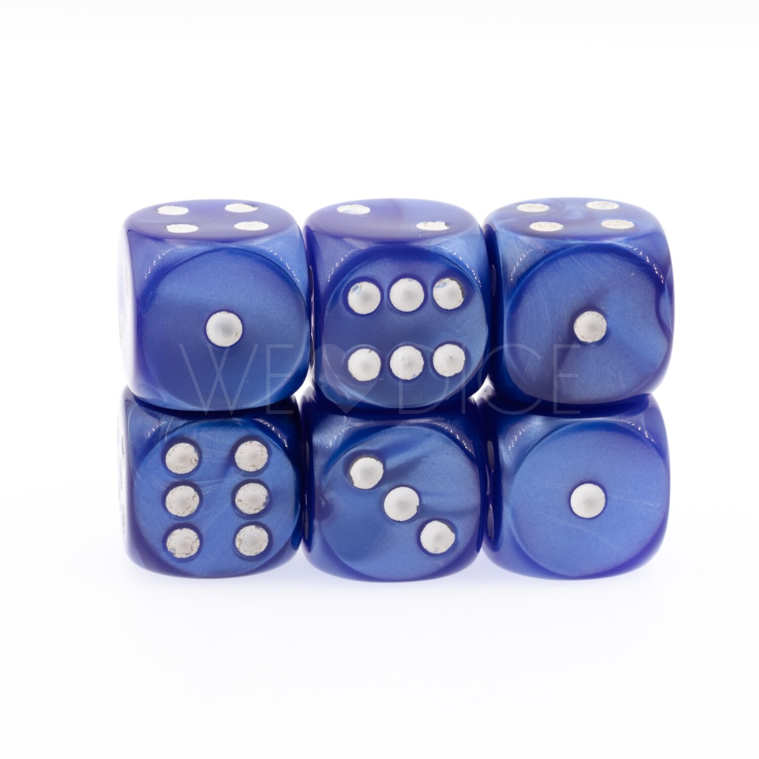 16mm  D6 Dice in blue / white