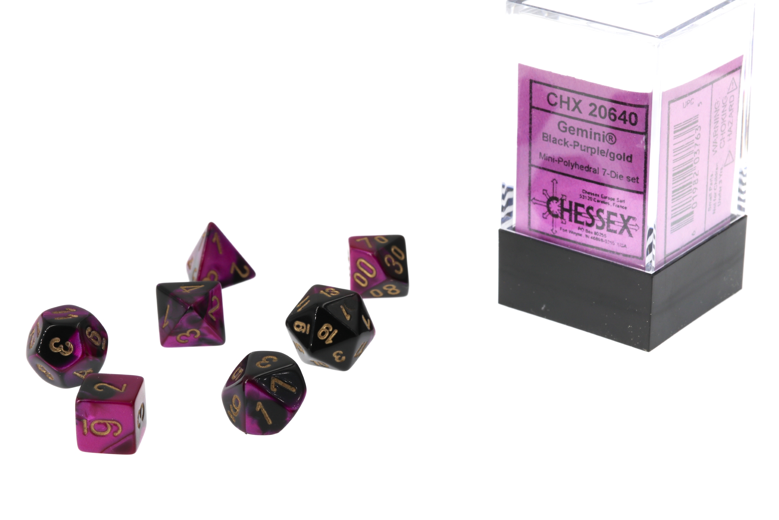 Gemini® Mini-hedral Polyhedral Black-Purple / gold 7-DieSet