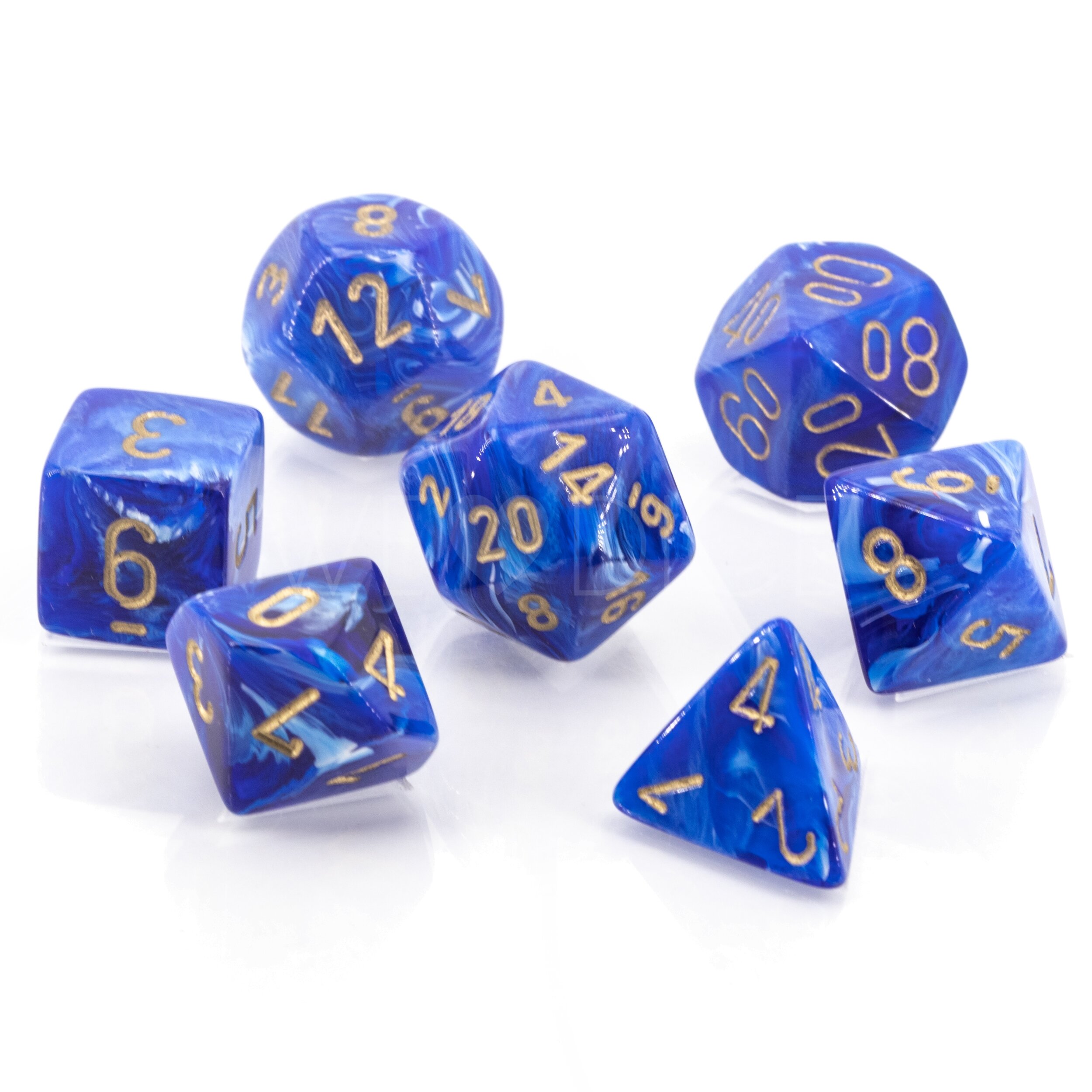 Vortex® Polyhedral Blau / Gold 7-Würfel Set