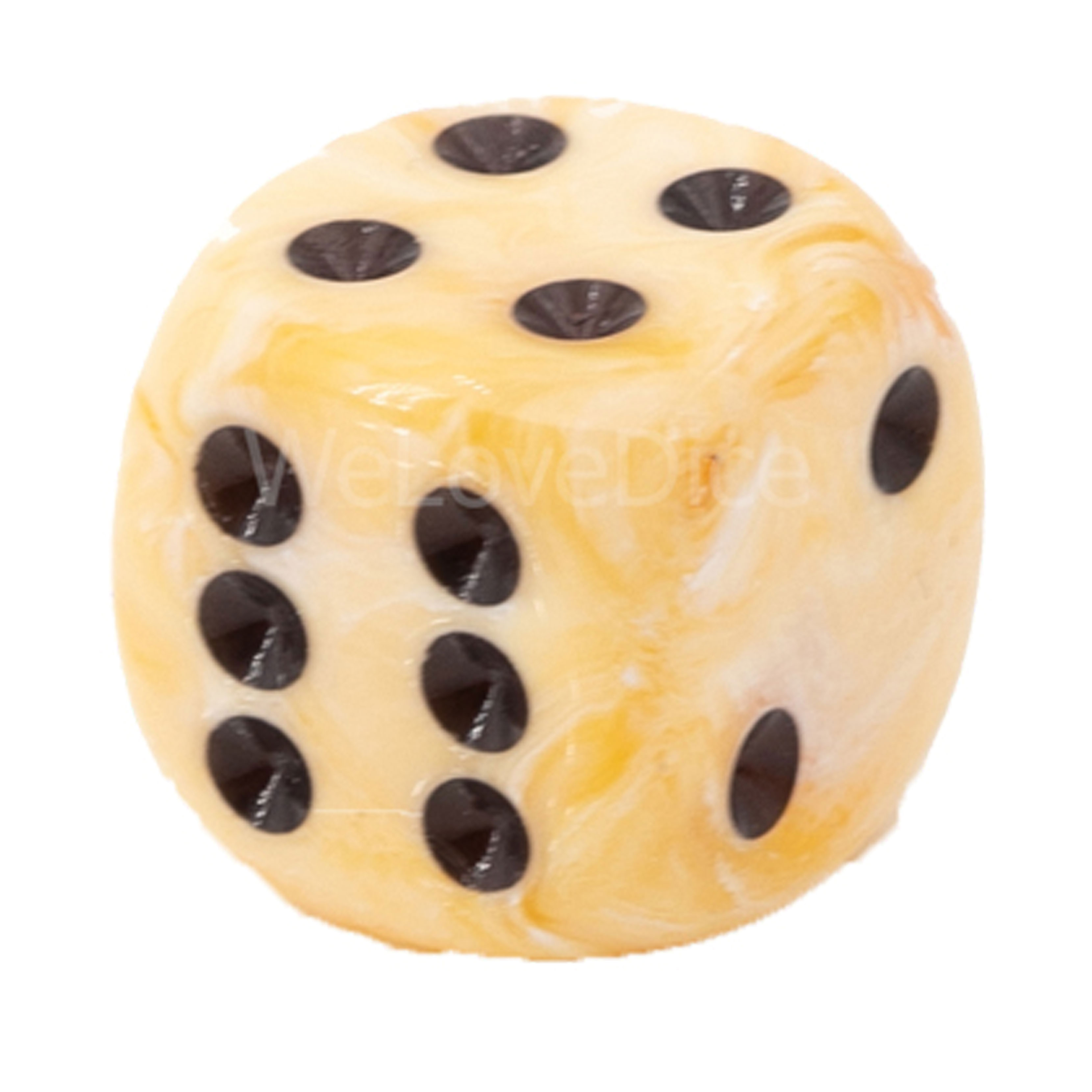 22mm  D6 Dice in ice cream orange / black