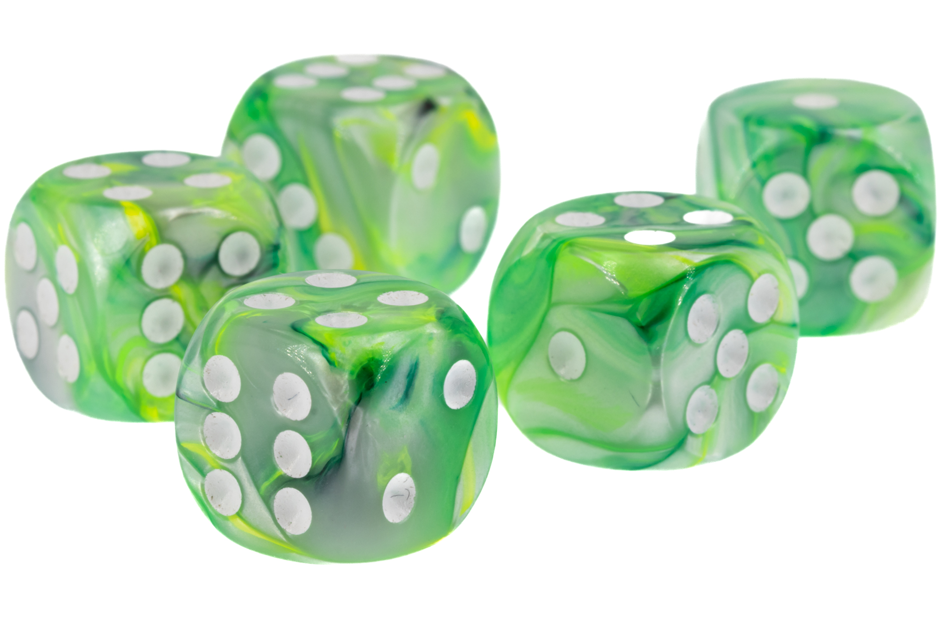 16mm Würfel in Serica grün / weiss