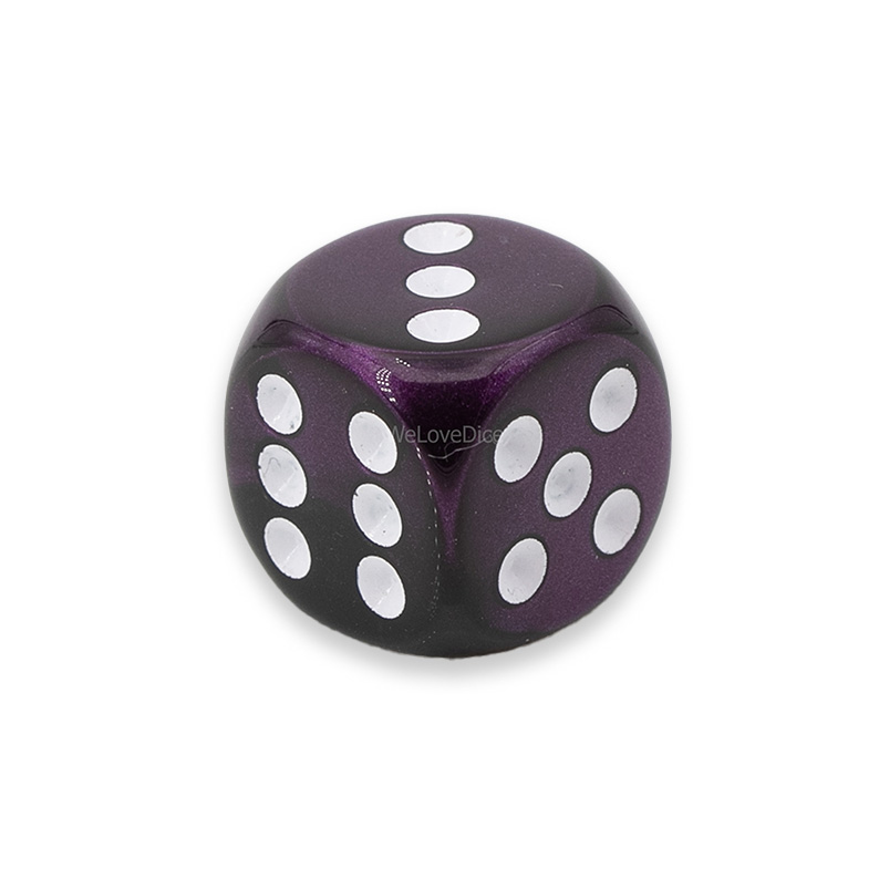 14mm W6 Würfel in lila schwarz / weiß
