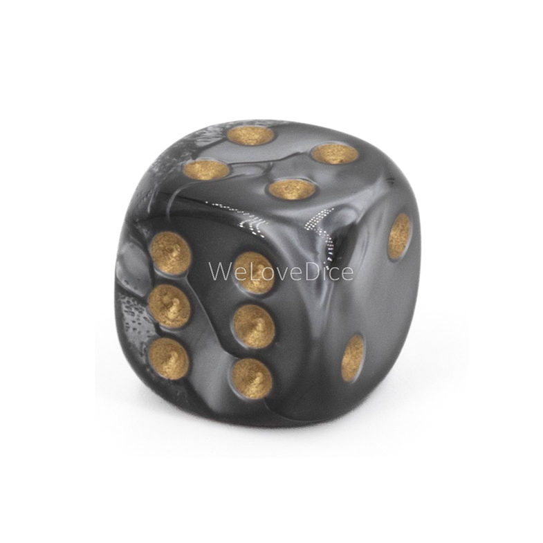 16mm W6 Würfel in silber grau / gold