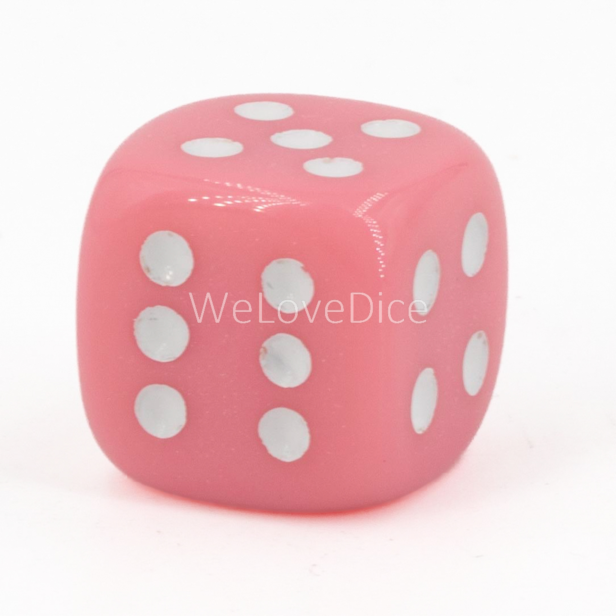 16mm W6 Würfel in rosa / weiss