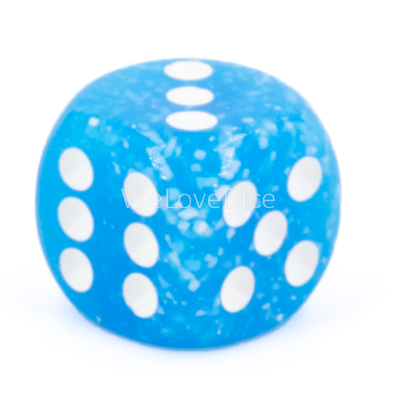 16mm W6 Würfel in türkis weiß / weiß