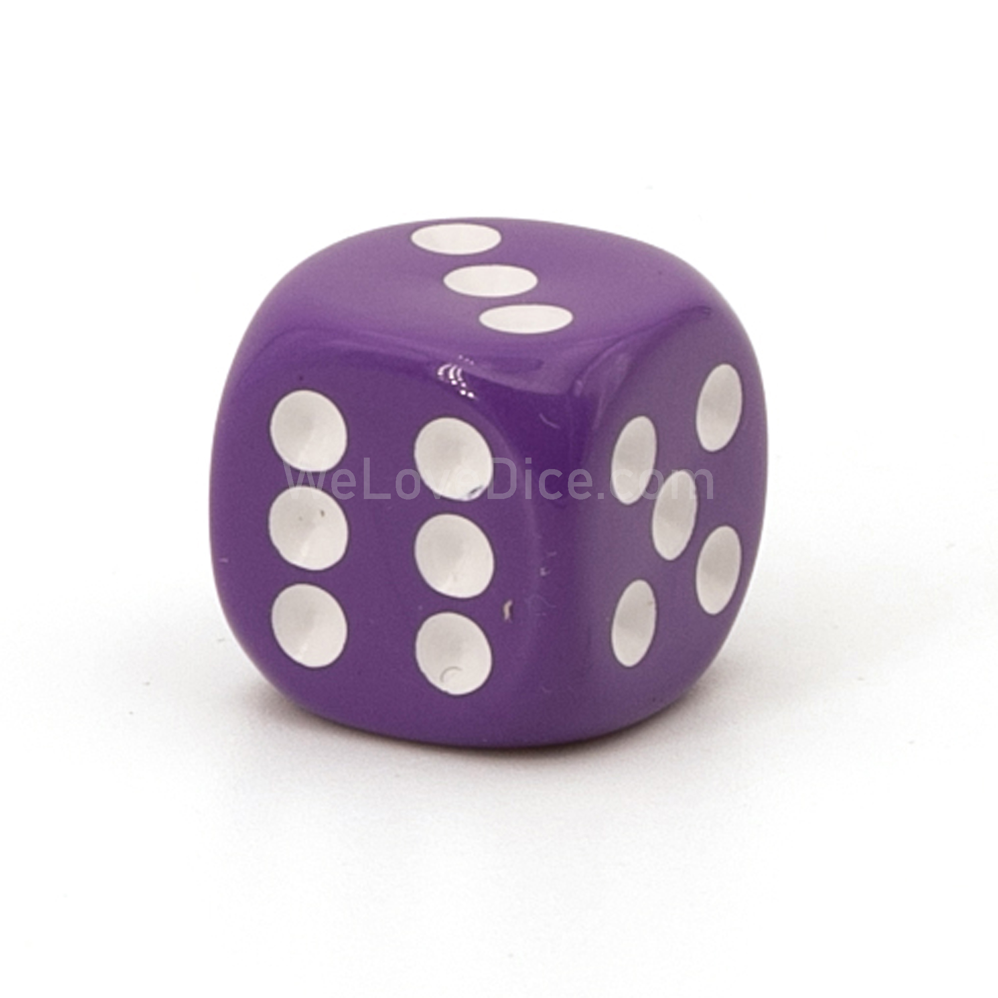16mm W6 Würfel in lila / weiß