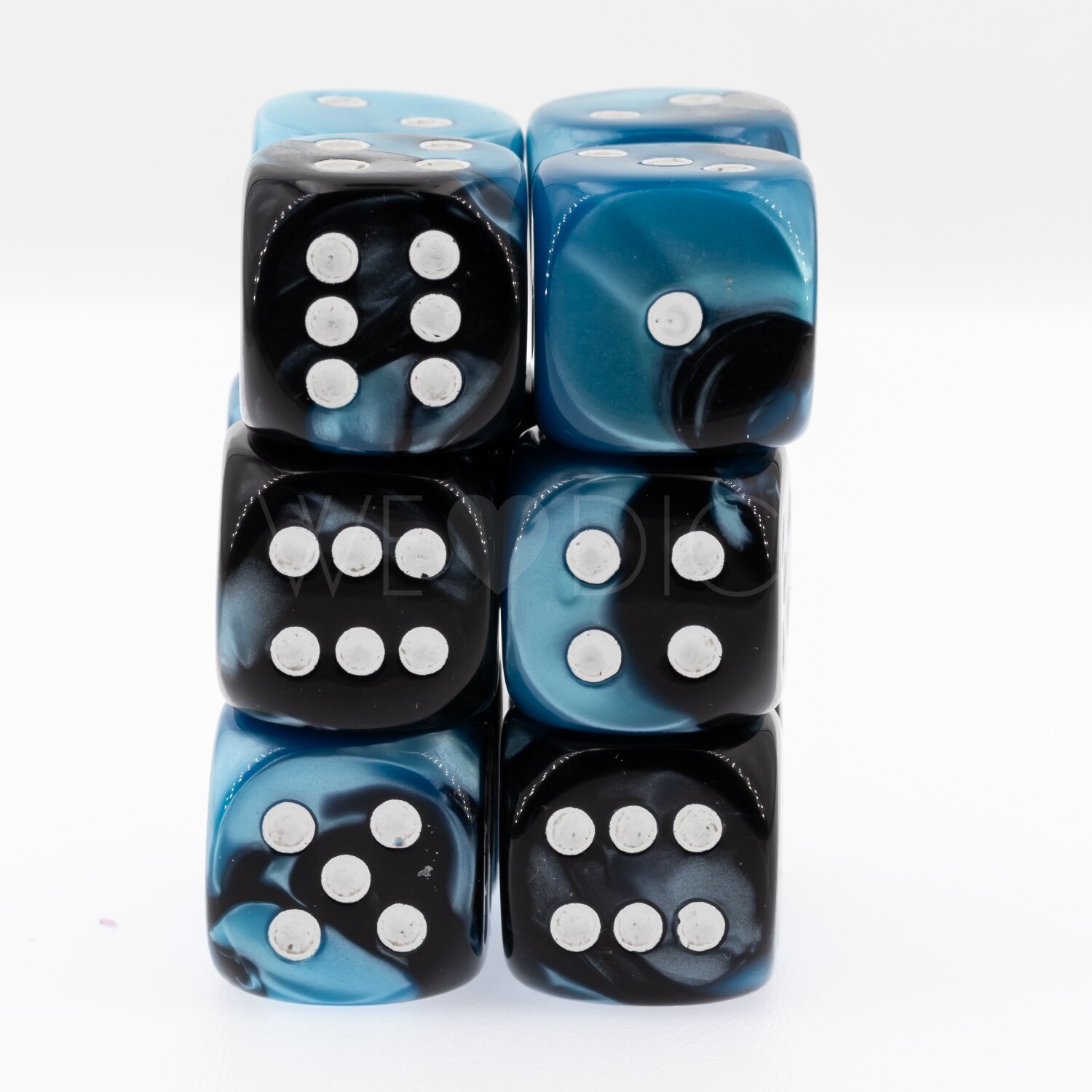 {effekt} 2Ton schwarz-blau / weiss 18mm W6 Set (12 Stück)