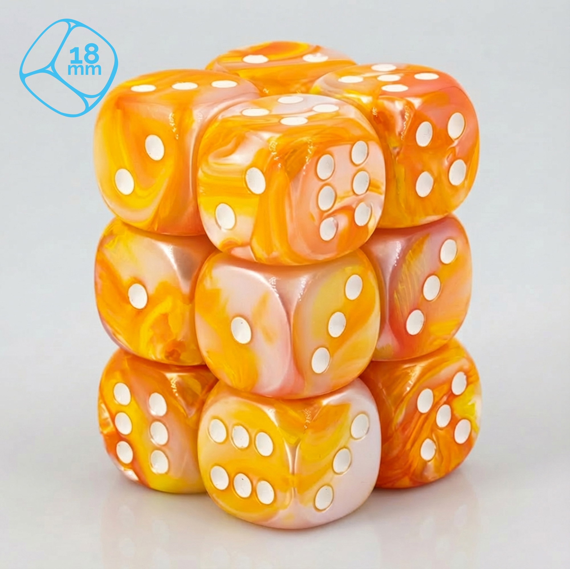 Serica orange / weiss 18mm W6 Set (12 Stück)