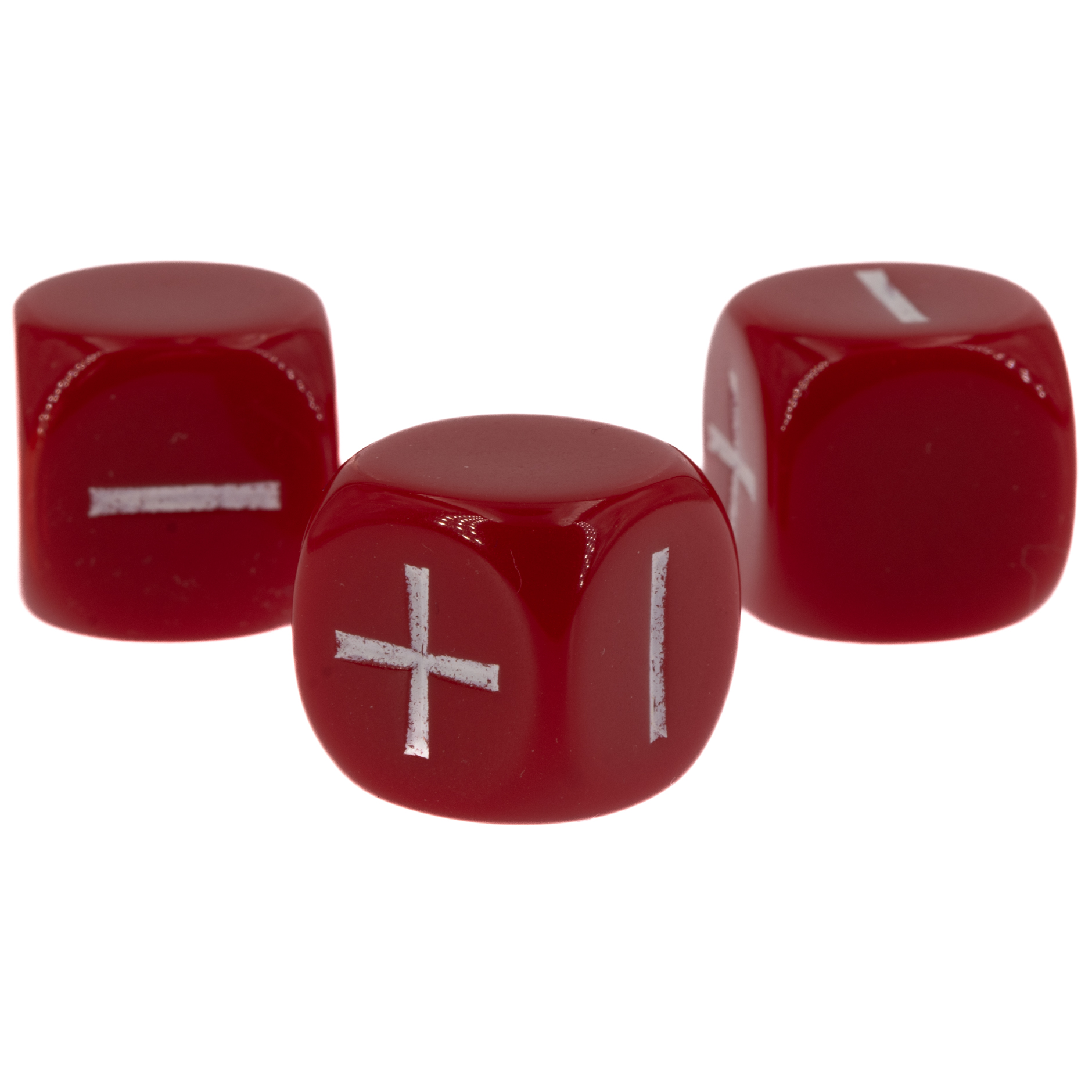 Fudge / Fate Dice  in  red / white