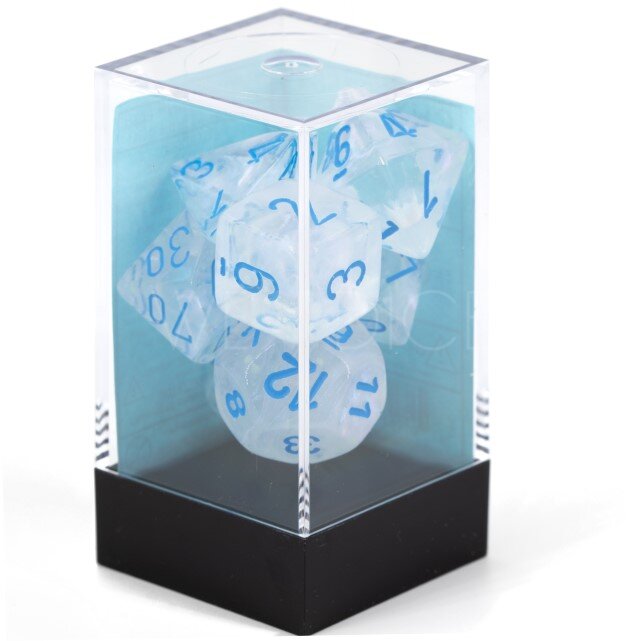 Borealis® Polyhedral Icicle™ / hellblau 7-Würfel Set