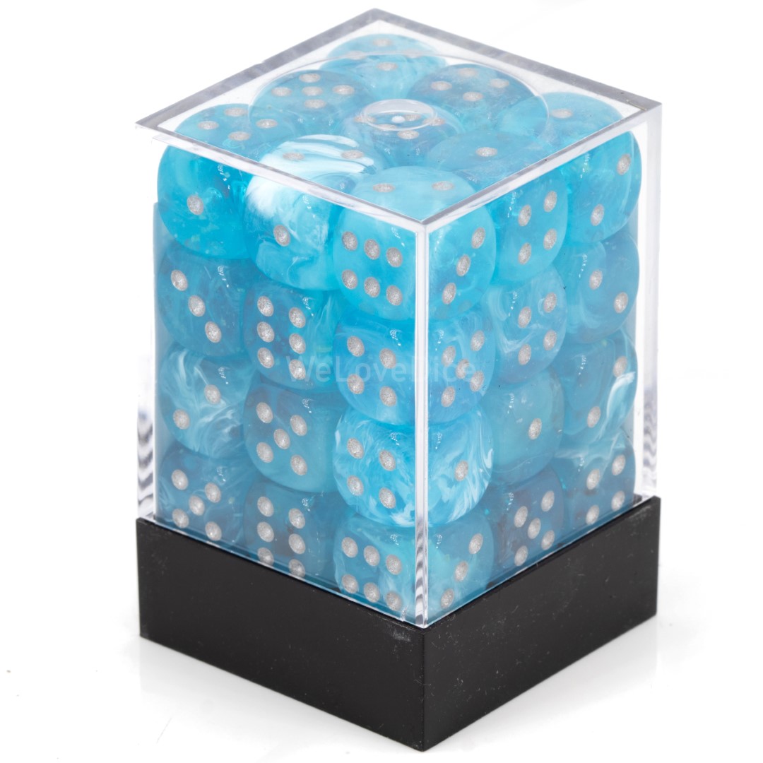 Luminary™ Himmel / silber 12mm W6 Würfel Set (36 Würfel)