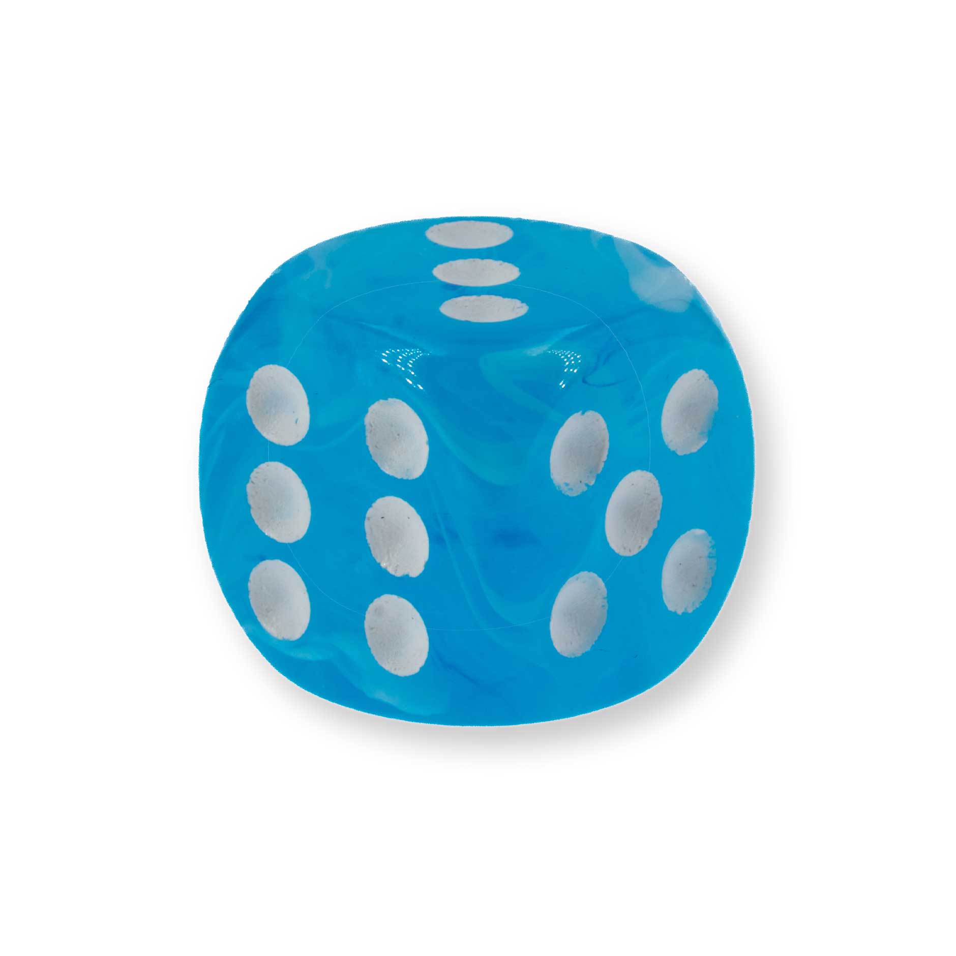 16mm W6 Würfel in himmelblau / weiß