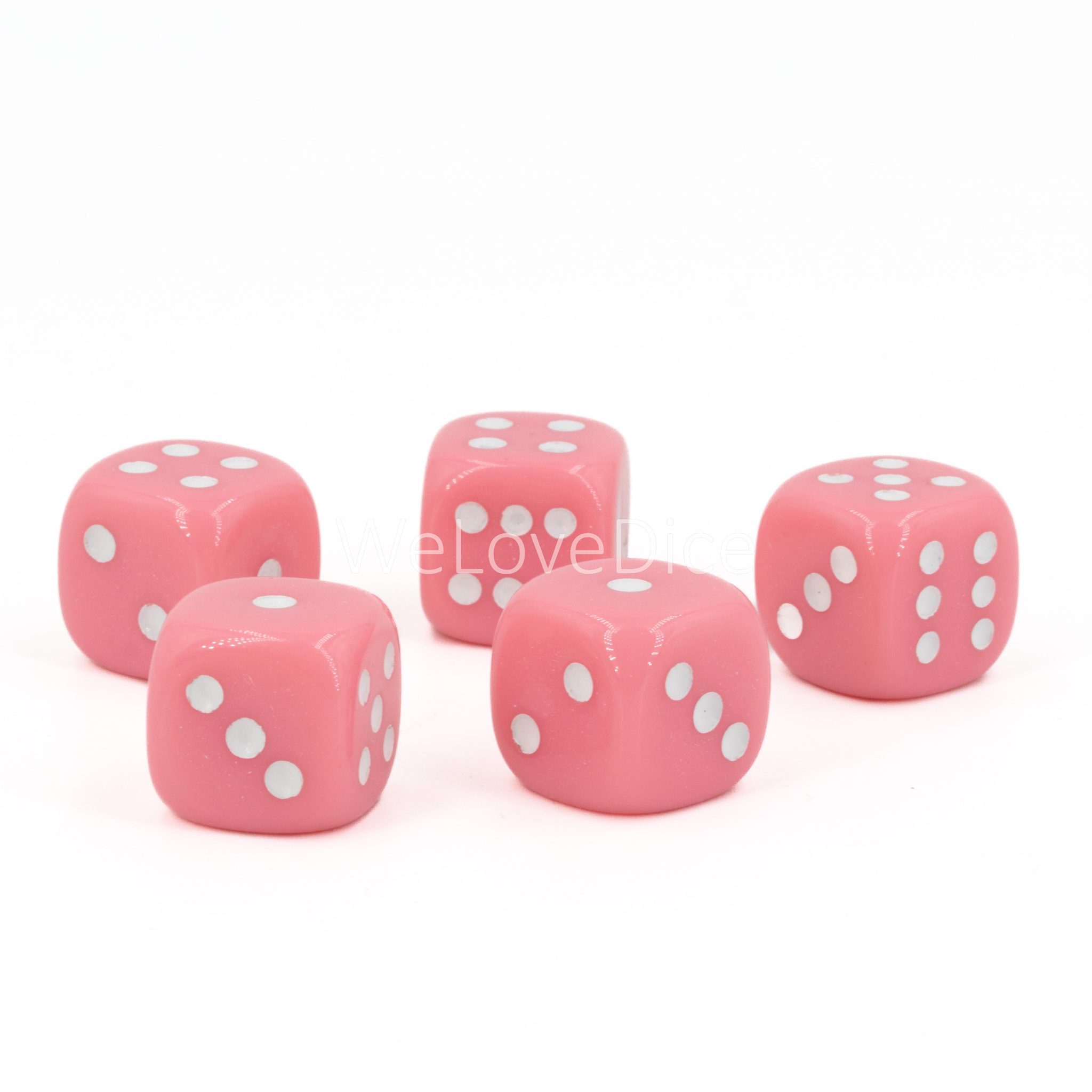 16mm W6 Würfel in rosa / weiss