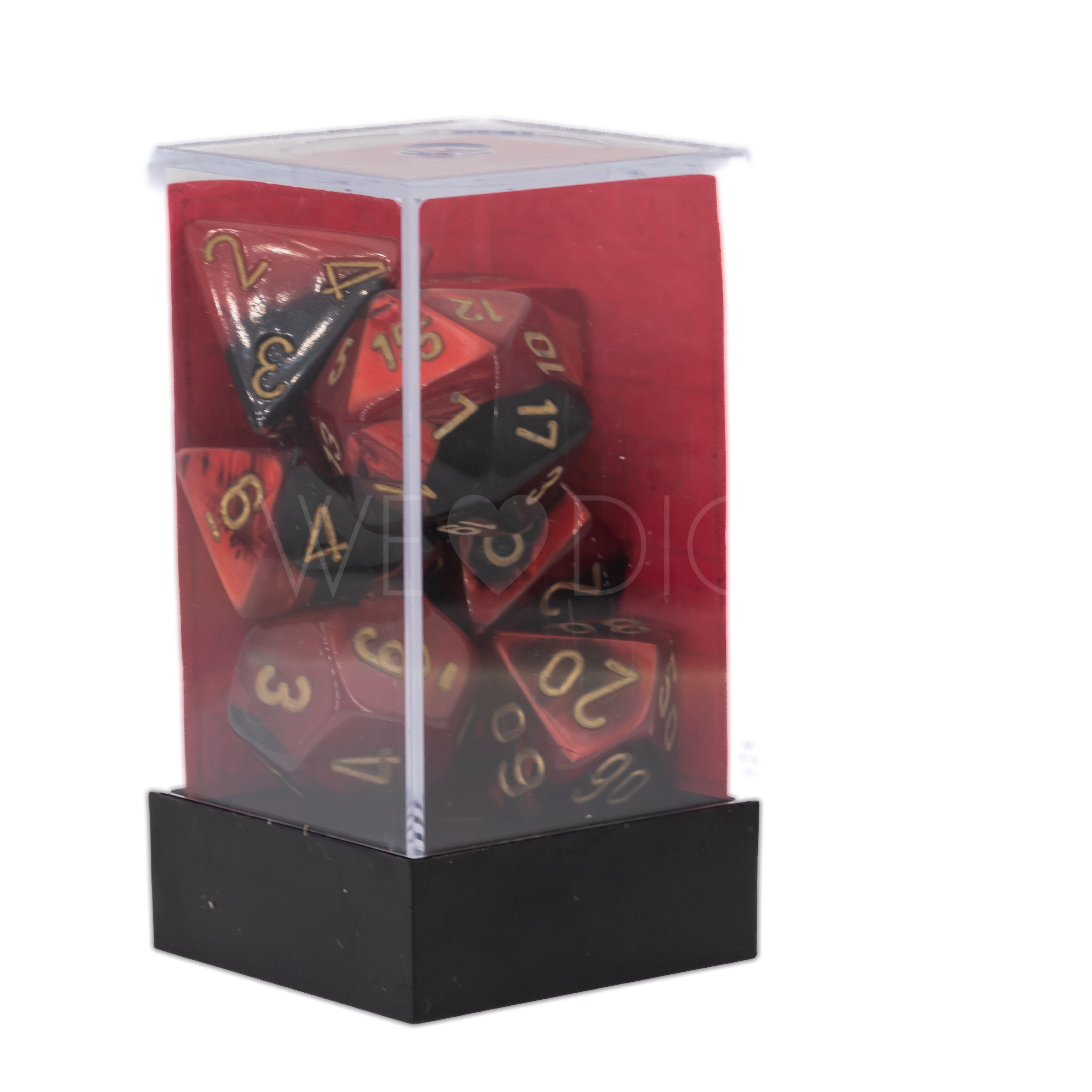 Gemini® Polyhedral Schwarz-Rot / gold 7-Würfel Set