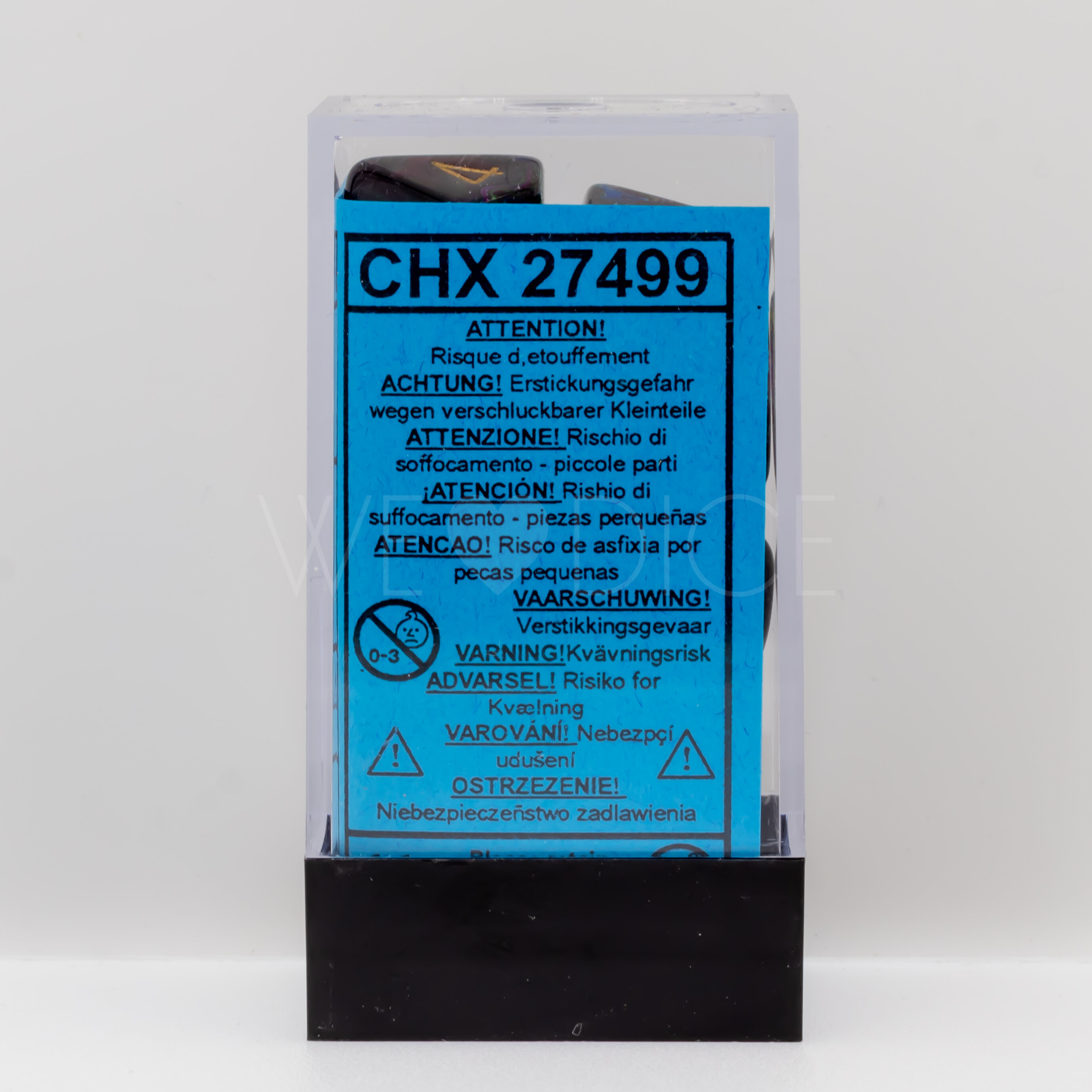 Lustrous  Polyhedral Shadow / Gold 7-Würfel Set