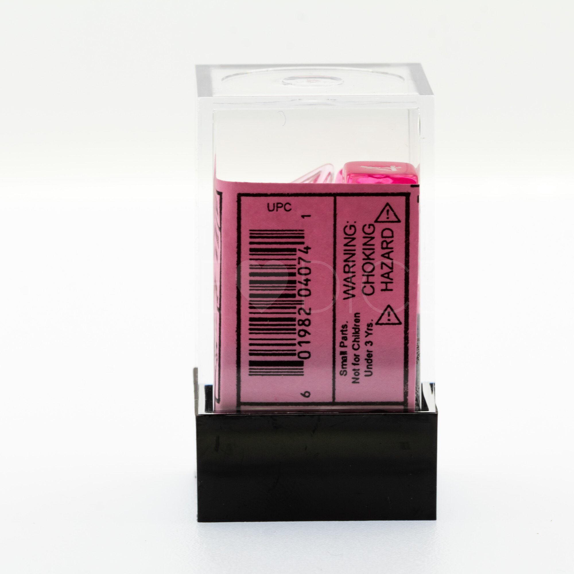 Translucent Mini-hedral Polyhedral Pink / white  7-DieSet