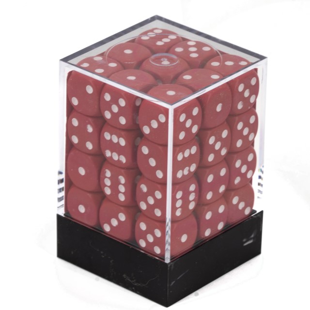Satt rot / weiß 12mm W6 Würfel Set (36 Würfel)