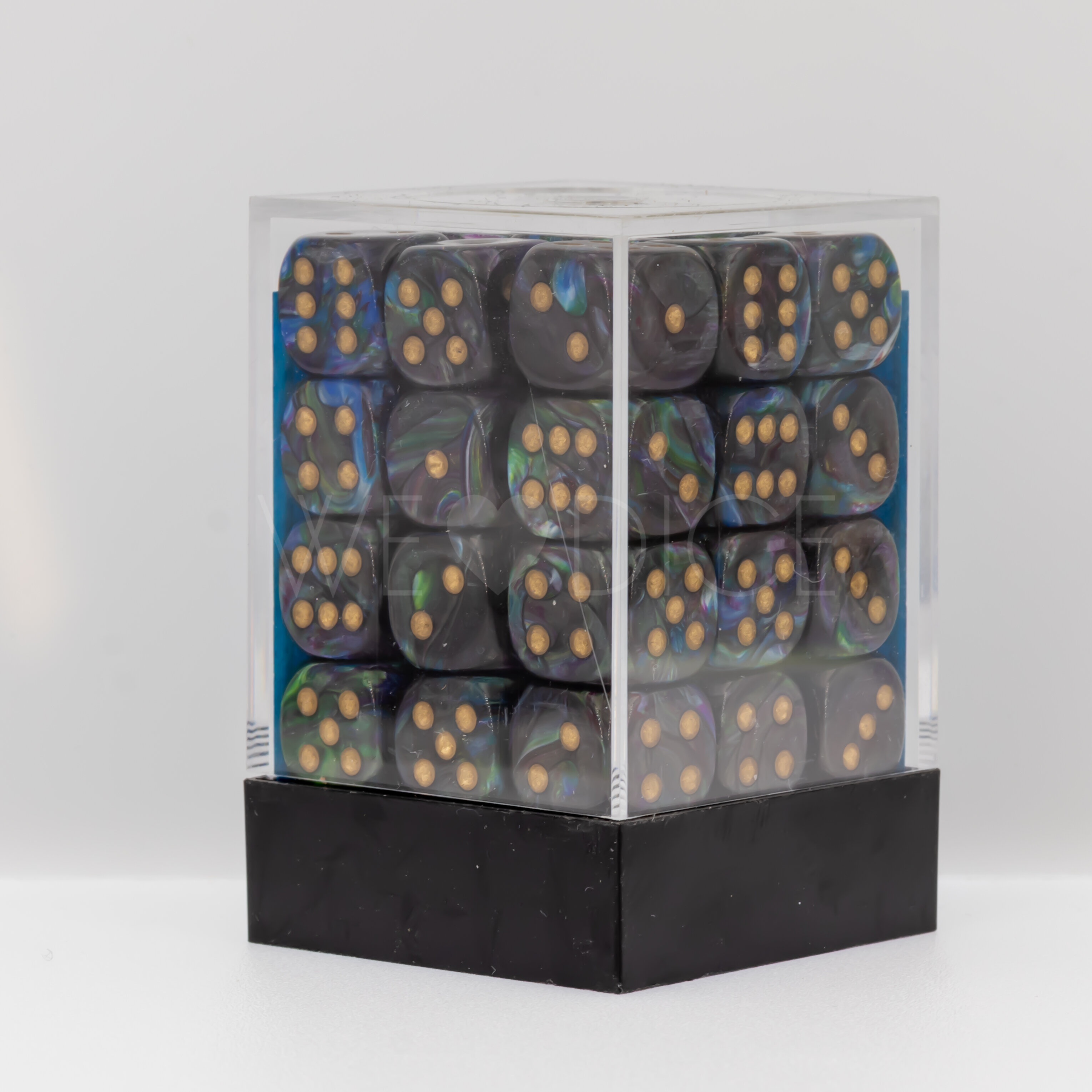 Lustrous  Shadow / Gold 12mm W6 Würfel Set (36 Würfel)