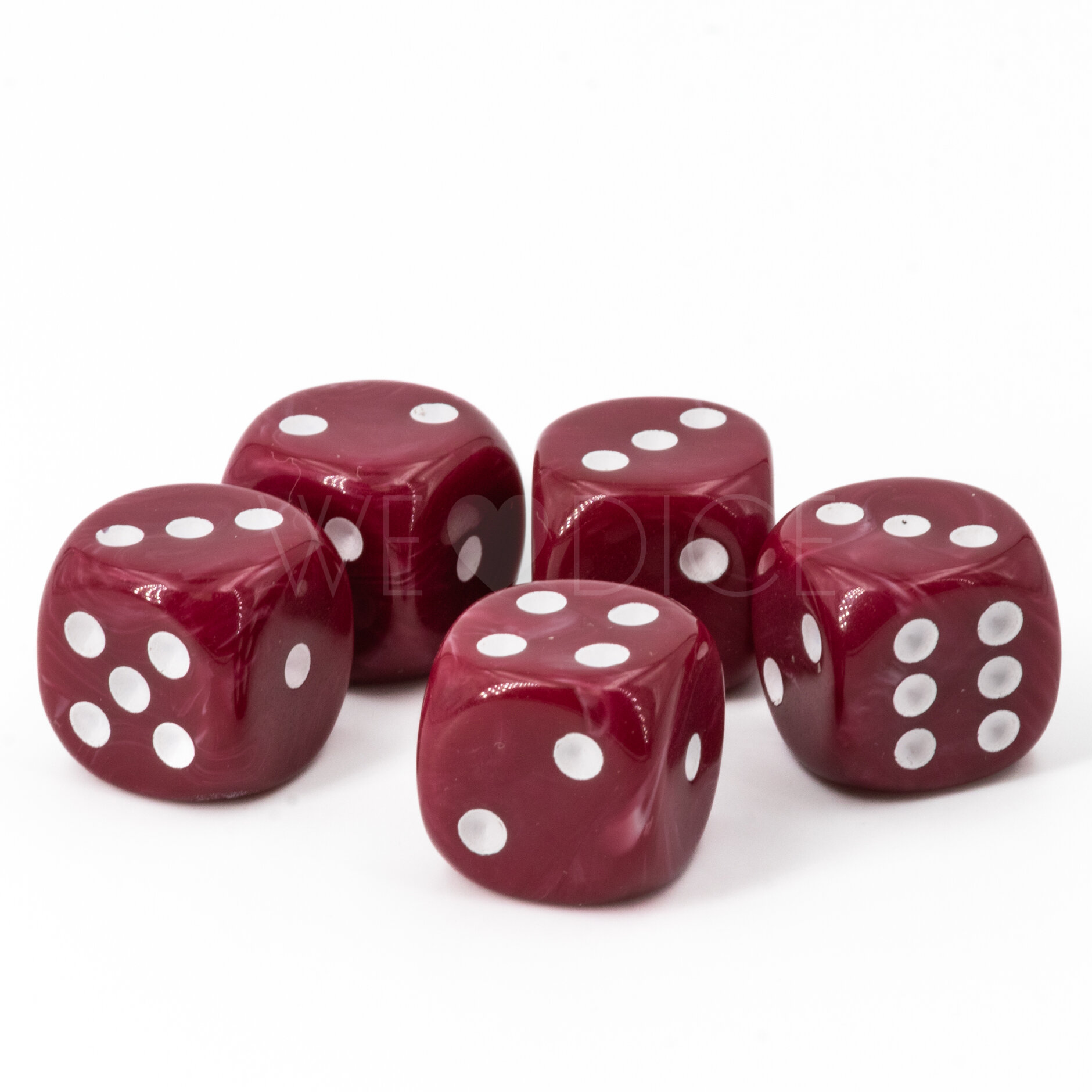 14mm W6 Würfel in braun / weiss