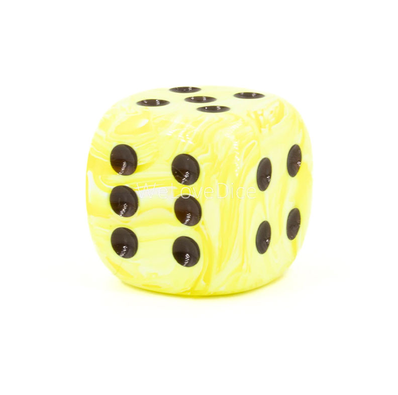 16mm  D6 Dice in neon yellow / black