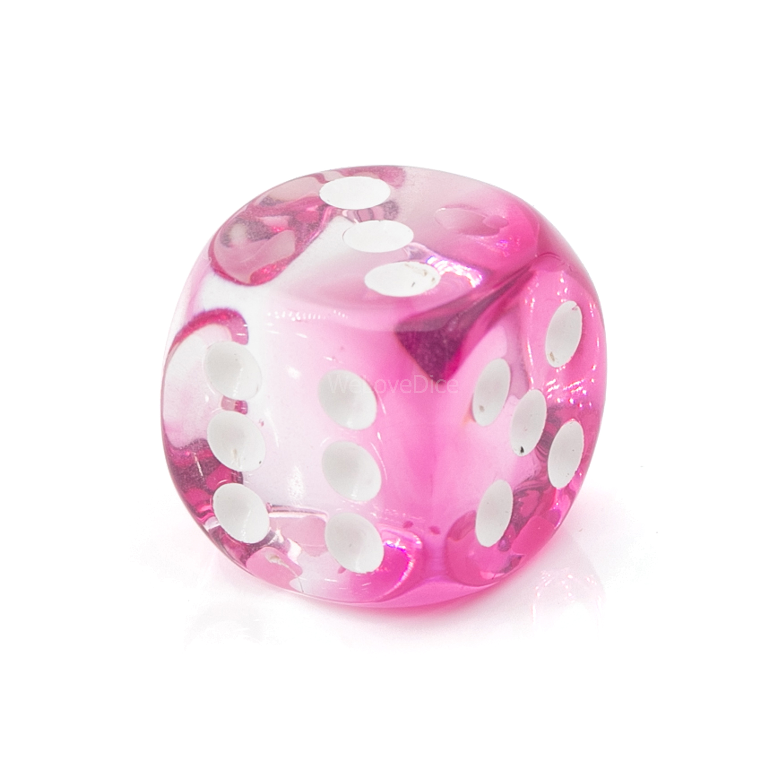16mm W6 Würfel in kristall pink / weiß