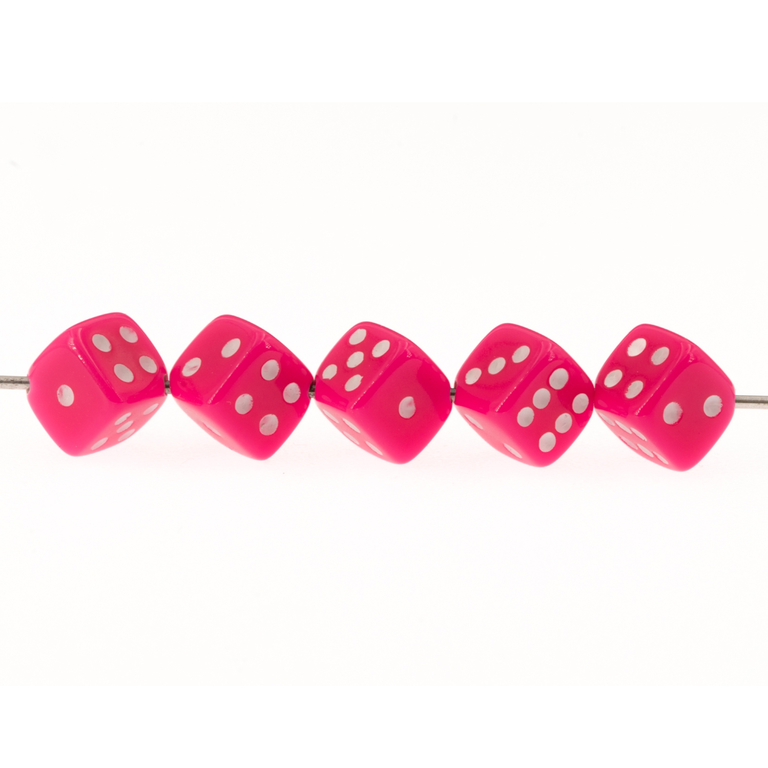 8mm Würfelperle  - rosa  Satt,