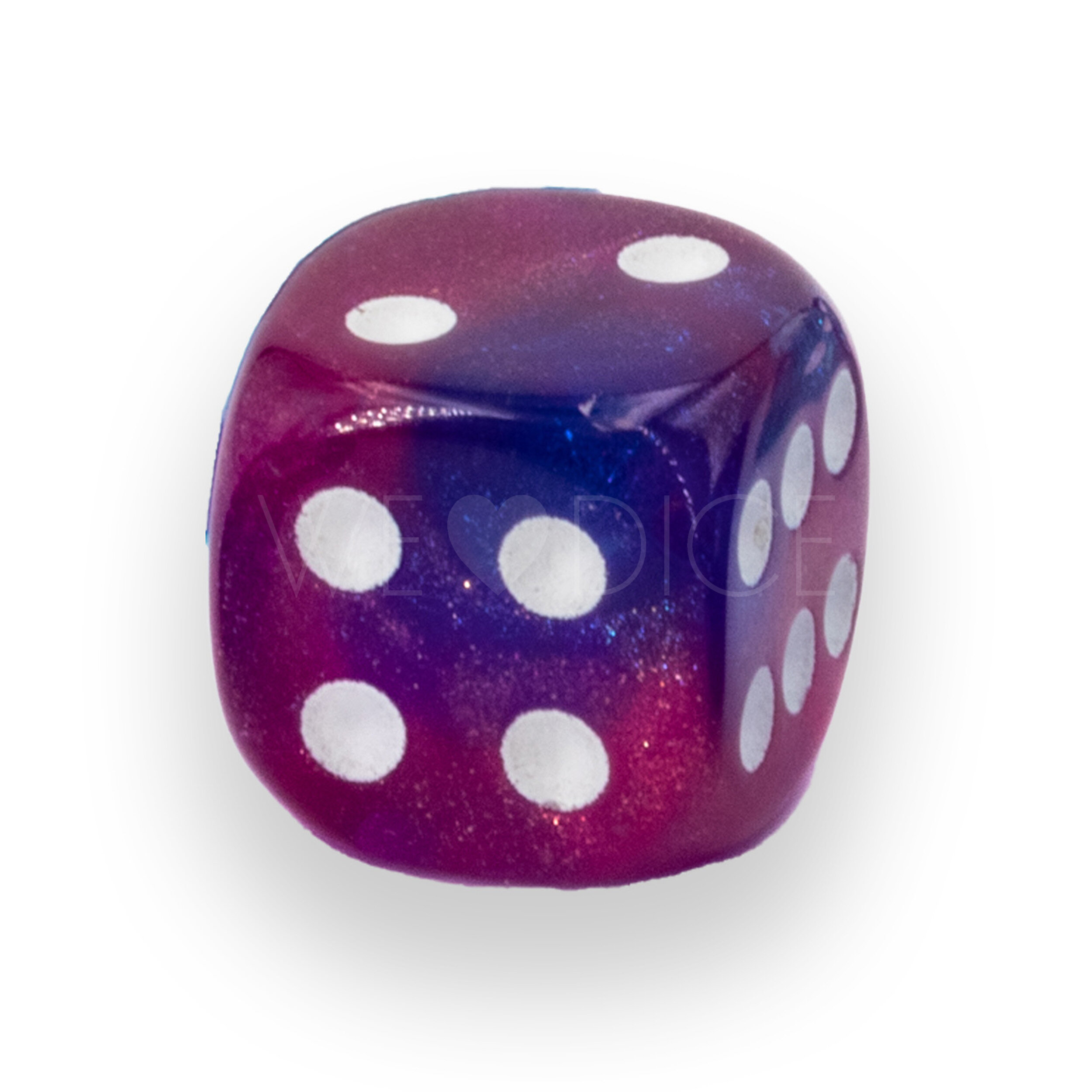 18mm W6 Würfel in 2Ton Magenta-cyan / weiss