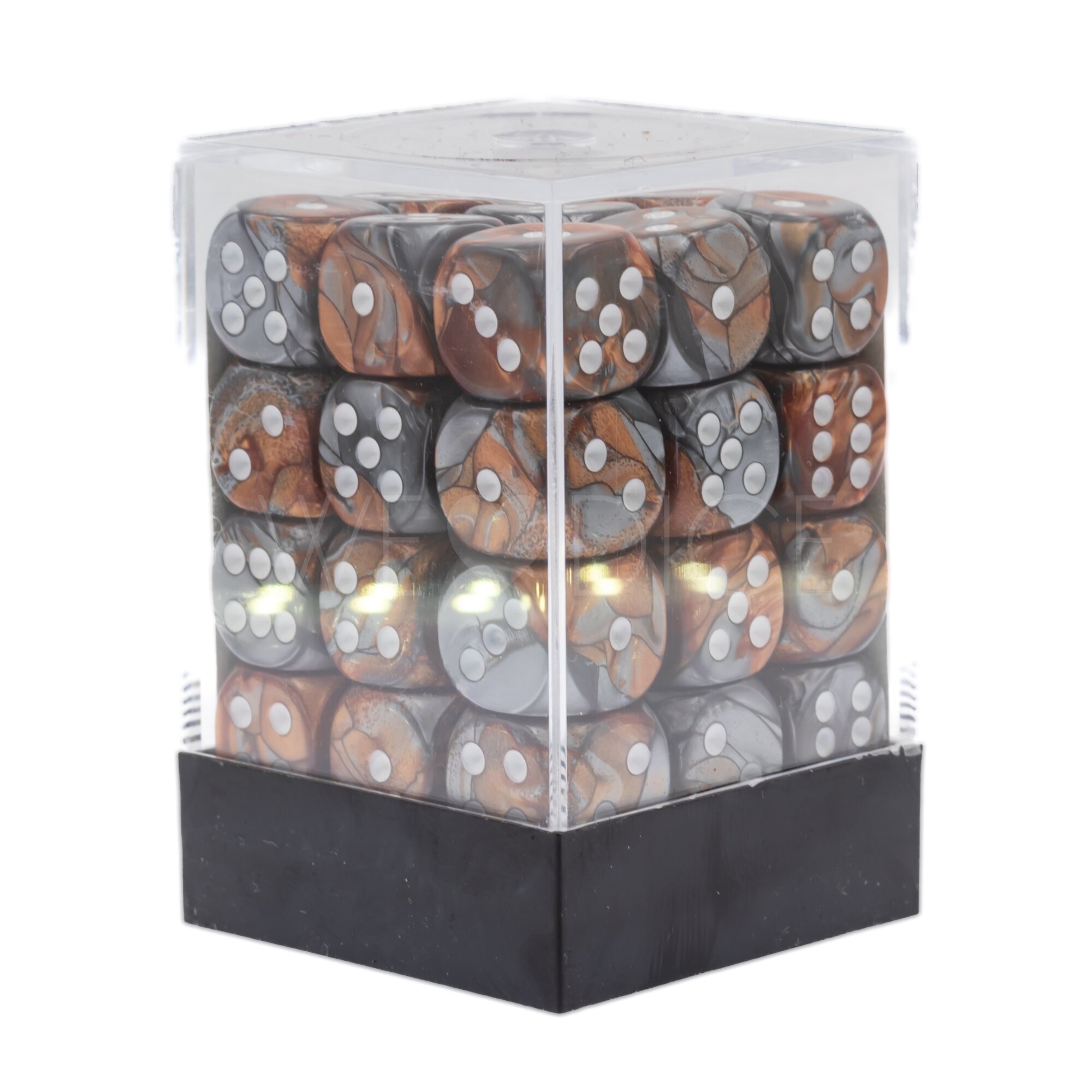 Gemini® Kupfer-Stahl / weiß 12mm W6 Würfel Set (36 Würfel)